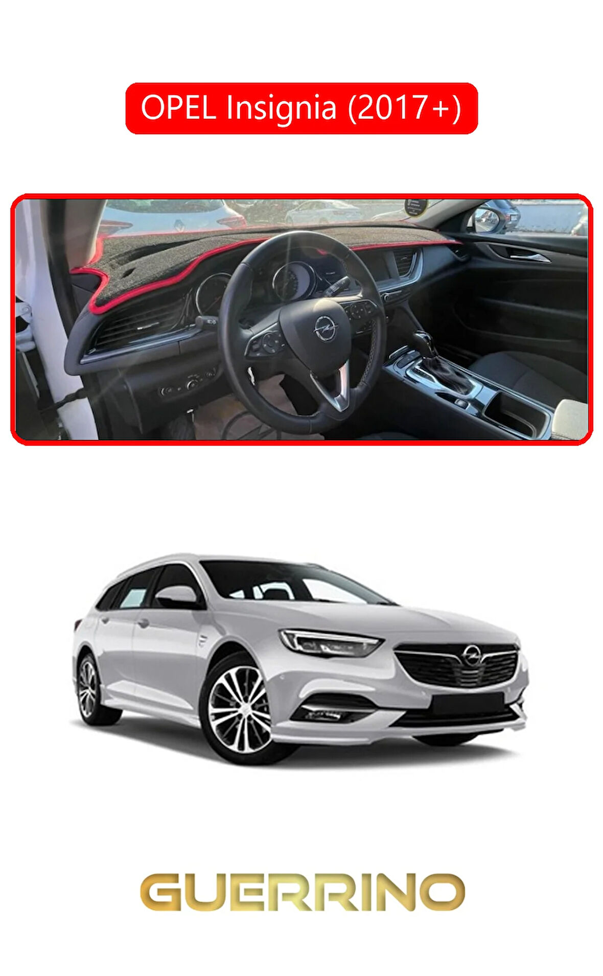 OPEL Insignia (2017 + )TORPİDO KORUMA HALISI KIRMIZI KENAR