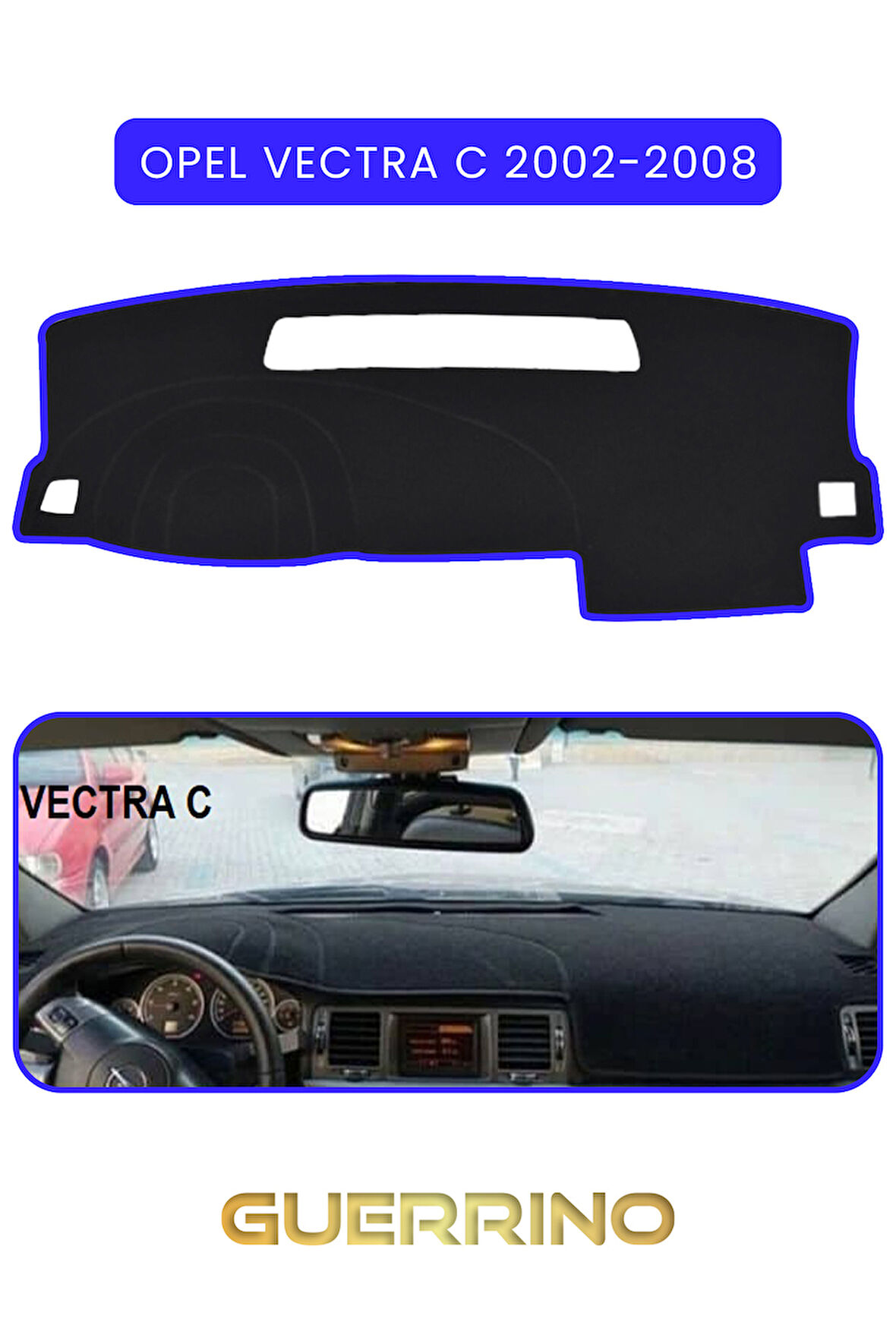 OPEL Vectra C 2002-2008 TORPİDO KORUMA HALISI MAVİ KENAR