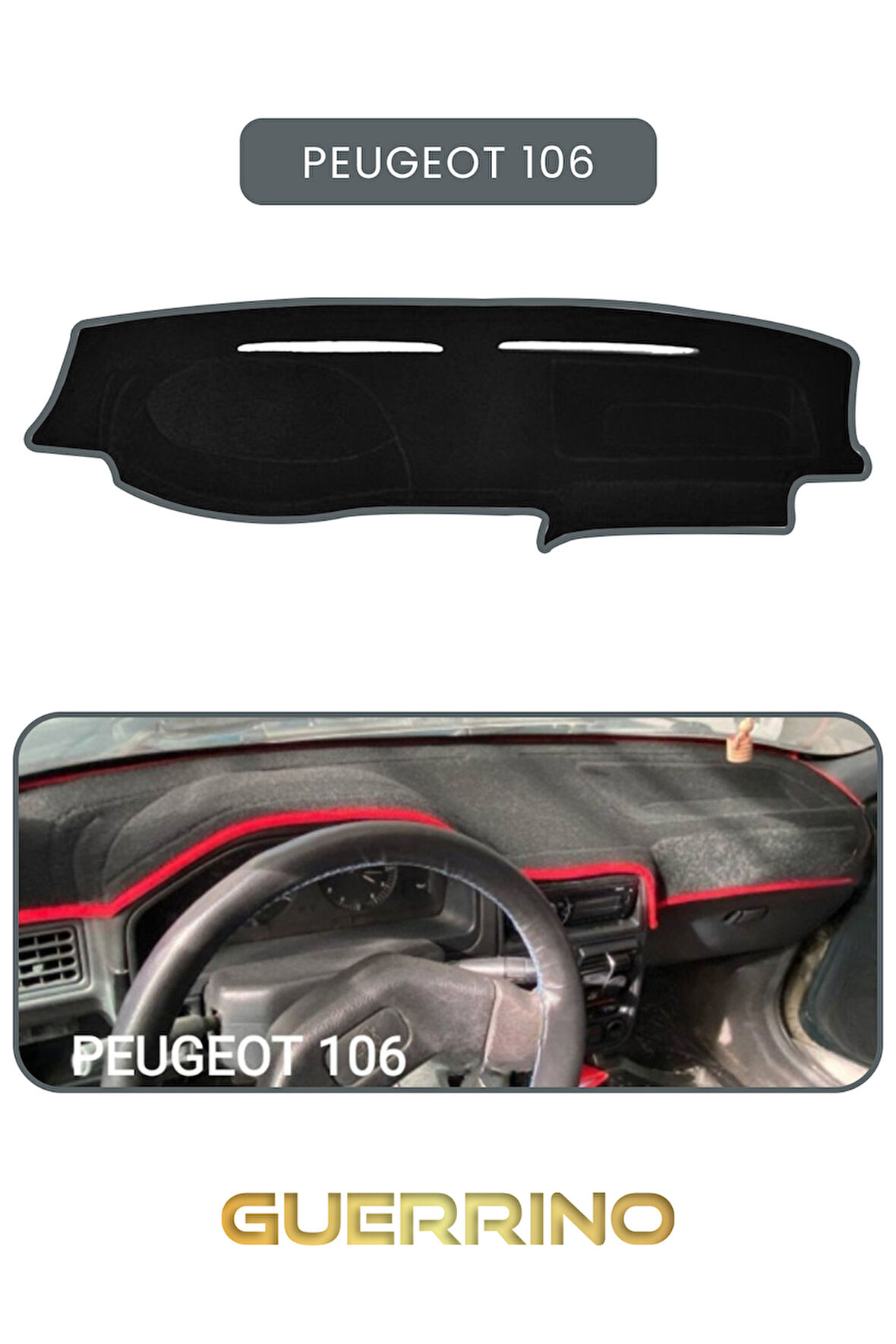 PEUGEOT 106 TORPİDO KORUMA HALISI GRİ KENAR