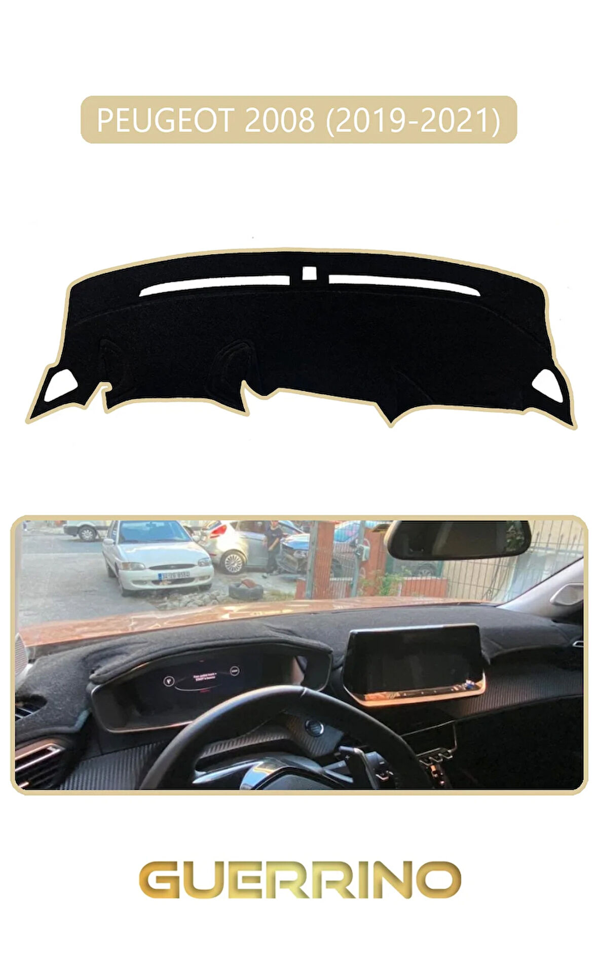 PEUGEOT 2008 (2019-2021)TORPİDO KORUMA HALISI BEJ KENAR