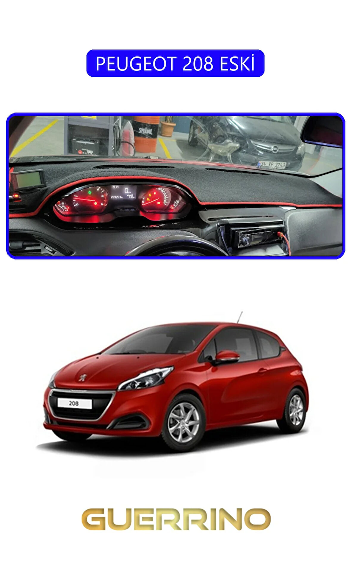 PEUGEOT 208 ESKİTORPİDO KORUMA HALISI MAVİ KENAR
