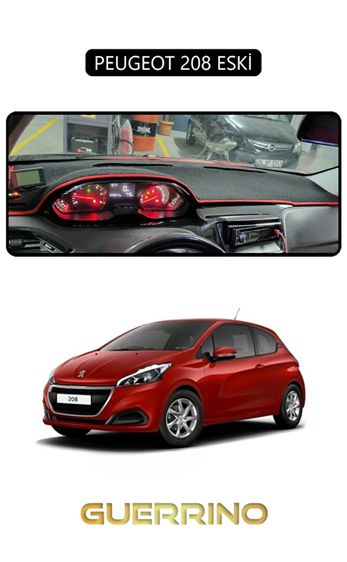 PEUGEOT 208 ESKİTORPİDO KORUMA HALISI SİYAH KENAR