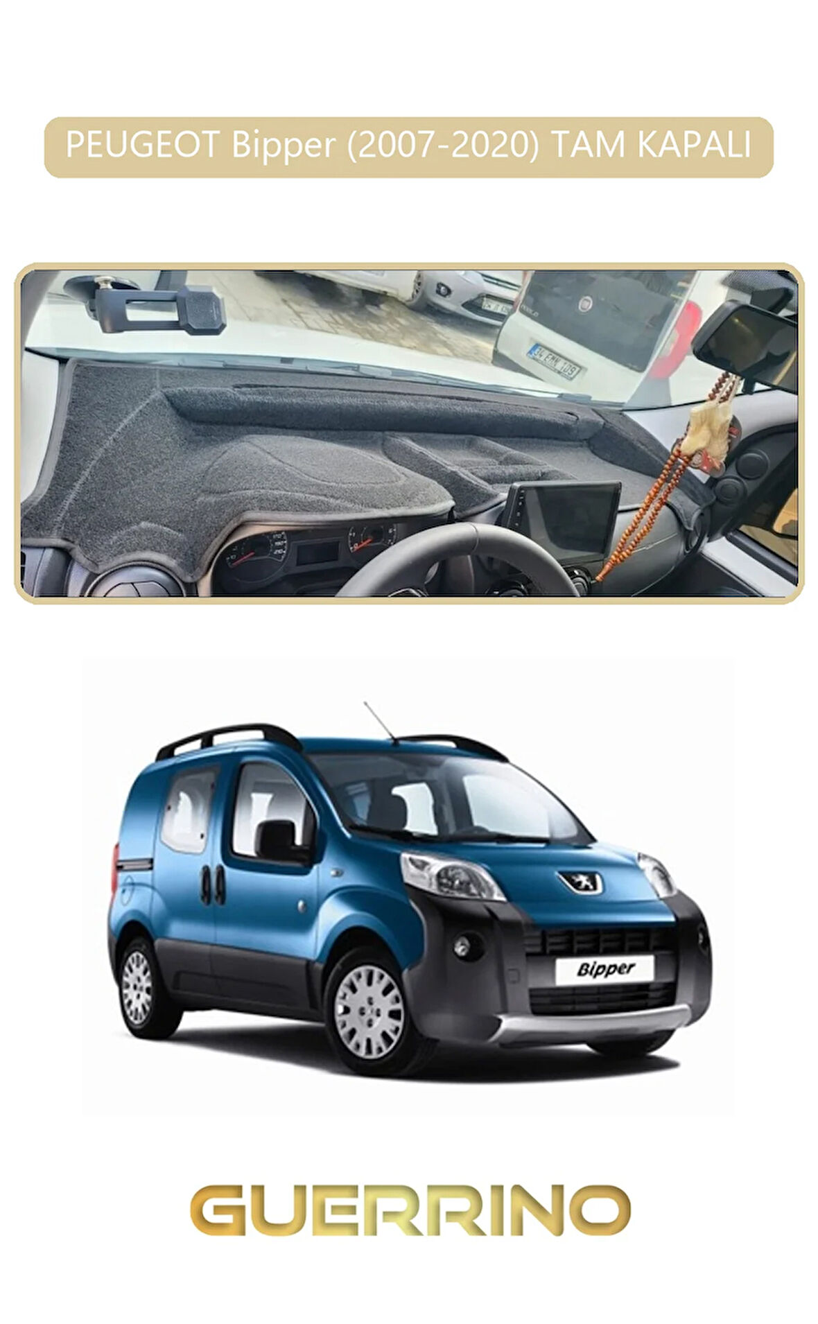 PEUGEOT Bipper (2007-2020) TAM KAPALITORPİDO KORUMA HALISI BEJ KENAR