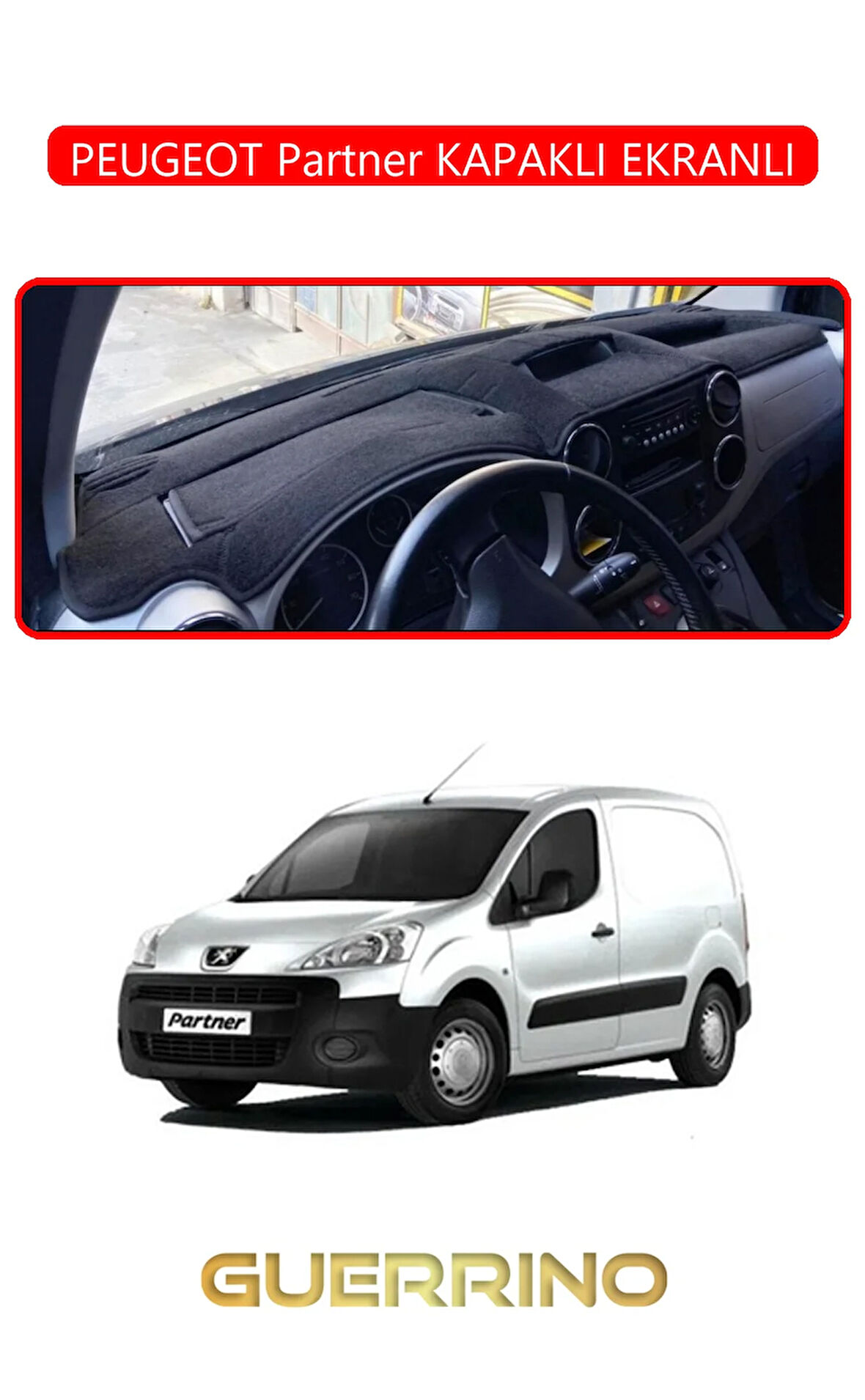 PEUGEOT Partner KAPAKLI EKRANLITORPİDO KORUMA HALISI KIRMIZI KENAR