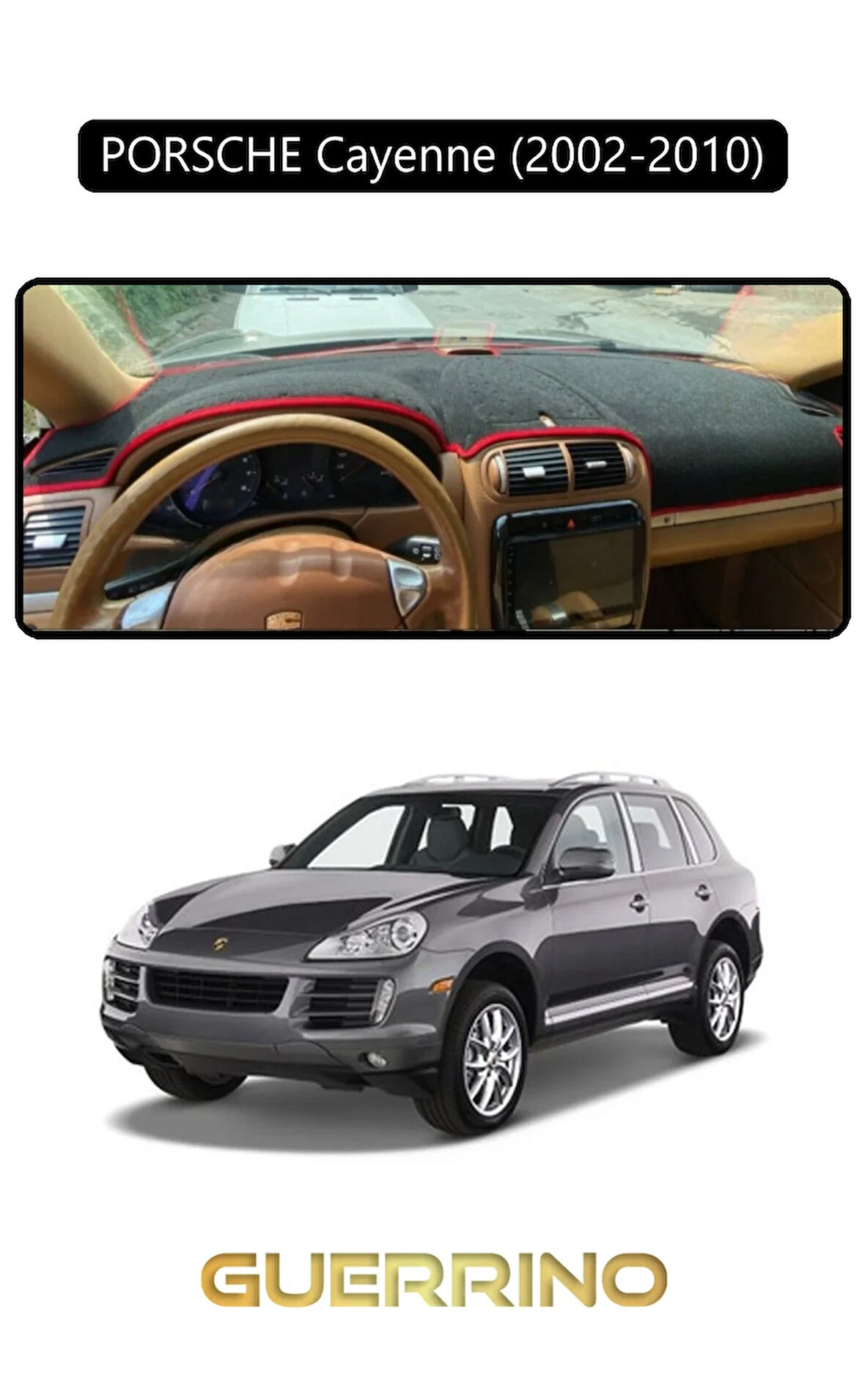 PORSCHE Cayenne (2002-2010) - (955 / 957; )TORPİDO KORUMA HALISI SİYAH KENAR