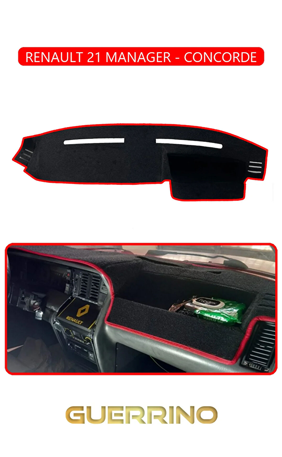 RENAULT 21 MANAGER - CONCORDETORPİDO KORUMA HALISI KIRMIZI KENAR