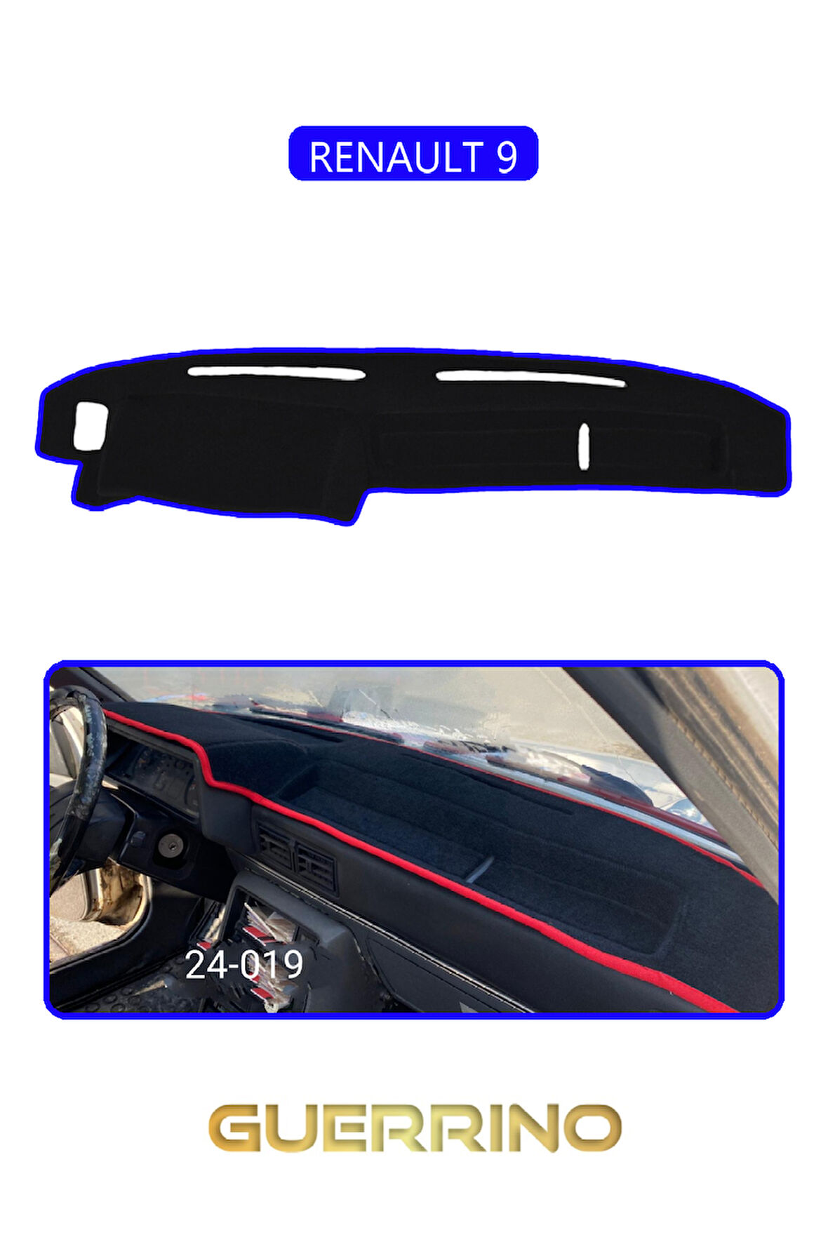 RENAULT 9 TORPİDO KORUMA HALISI MAVİ KENAR