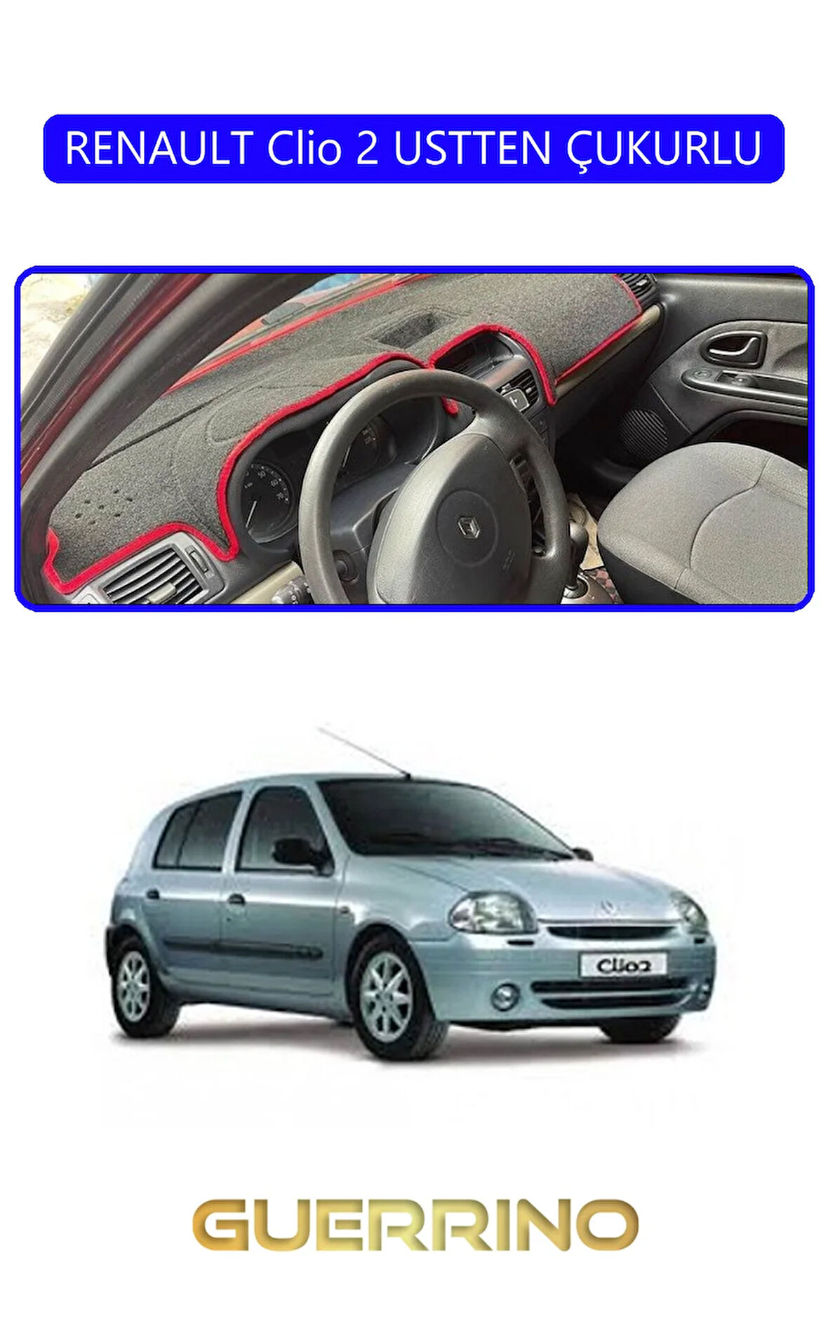 RENAULT Clio 2 USTTEN ÇUKURLUTORPİDO KORUMA HALISI MAVİ KENAR