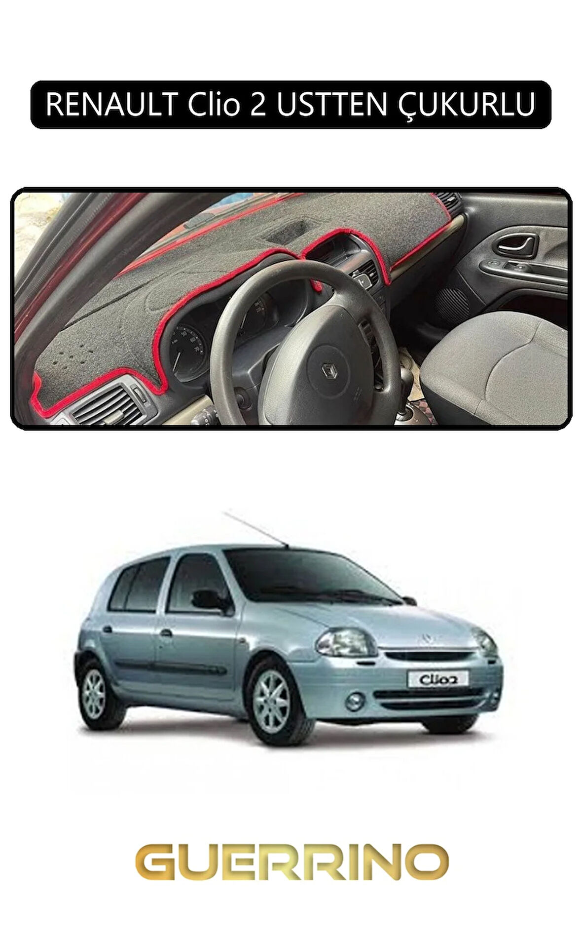 RENAULT Clio 2 USTTEN ÇUKURLUTORPİDO KORUMA HALISI SİYAH KENAR