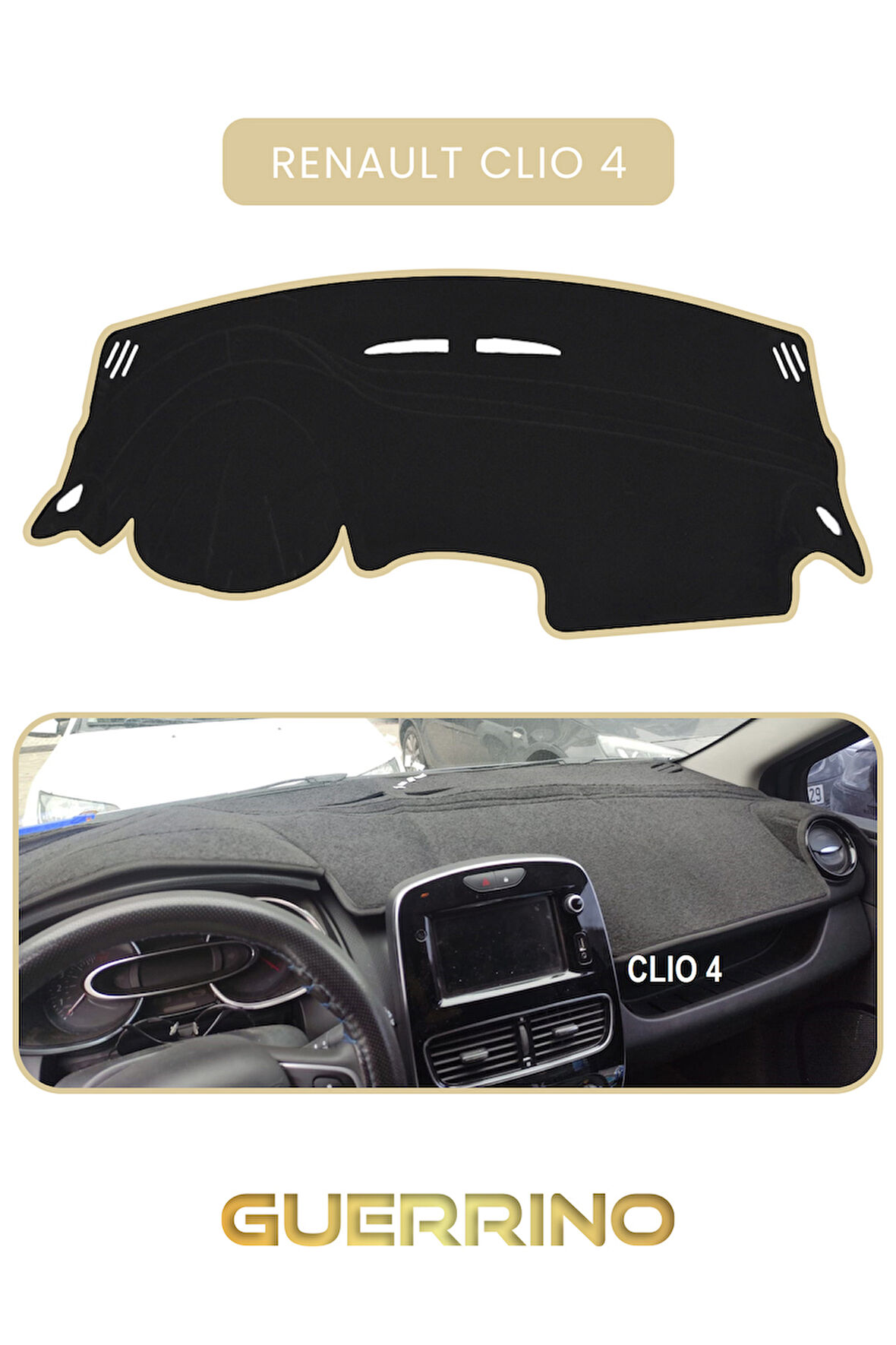 RENAULT Clio 4TORPİDO KORUMA HALISI BEJ KENAR