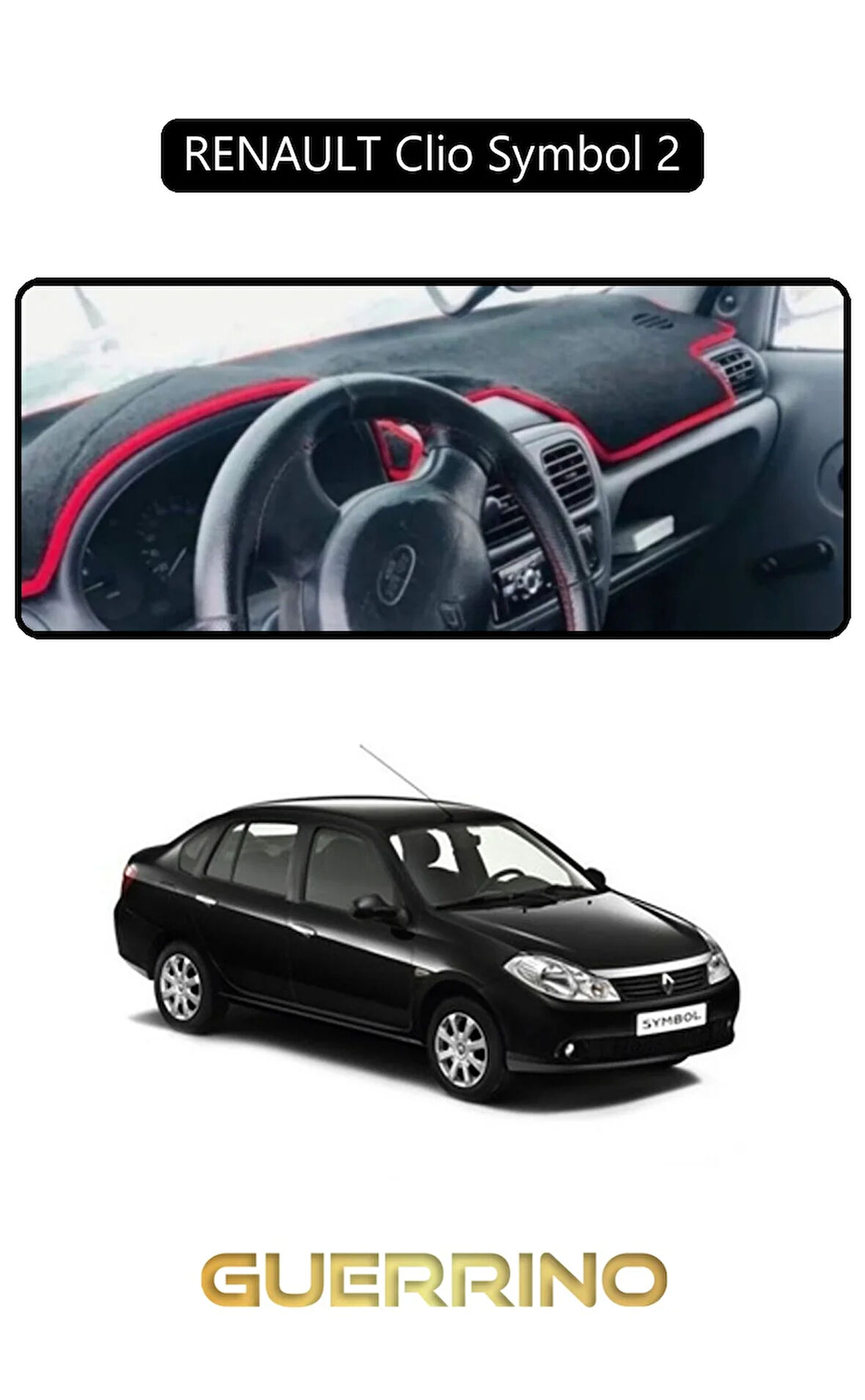 RENAULT Clio Symbol 2TORPİDO KORUMA HALISI SİYAH KENAR