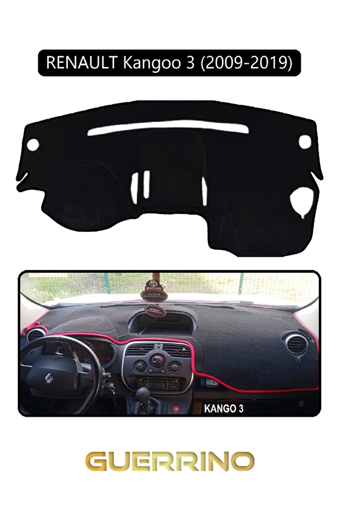 RENAULT Kangoo 3 (2007–now)TORPİDO KORUMA HALISI SİYAH KENAR