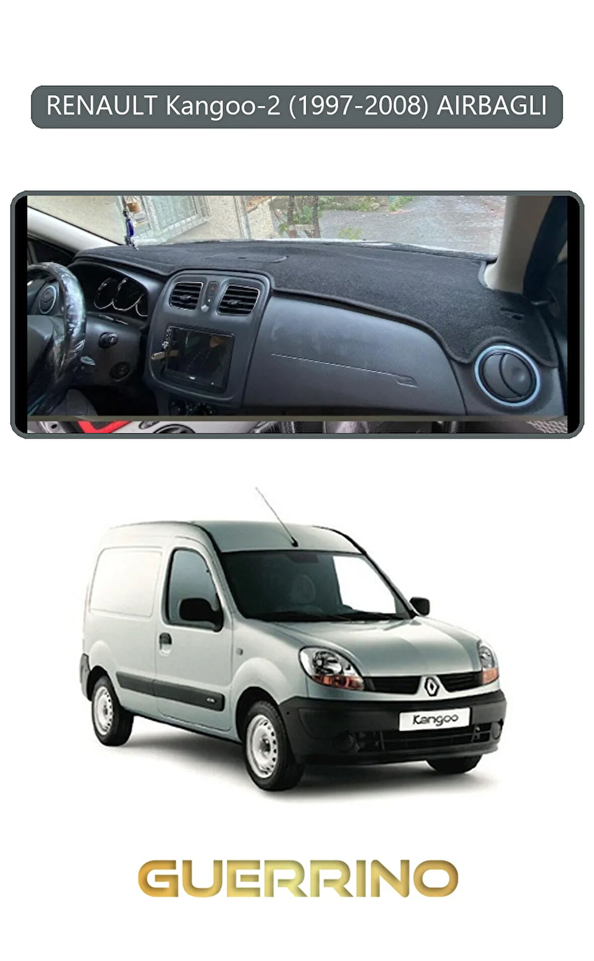 RENAULT Kangoo-2 (1997-2008) AIRBAGLITORPİDO KORUMA HALISI GRİ KENAR