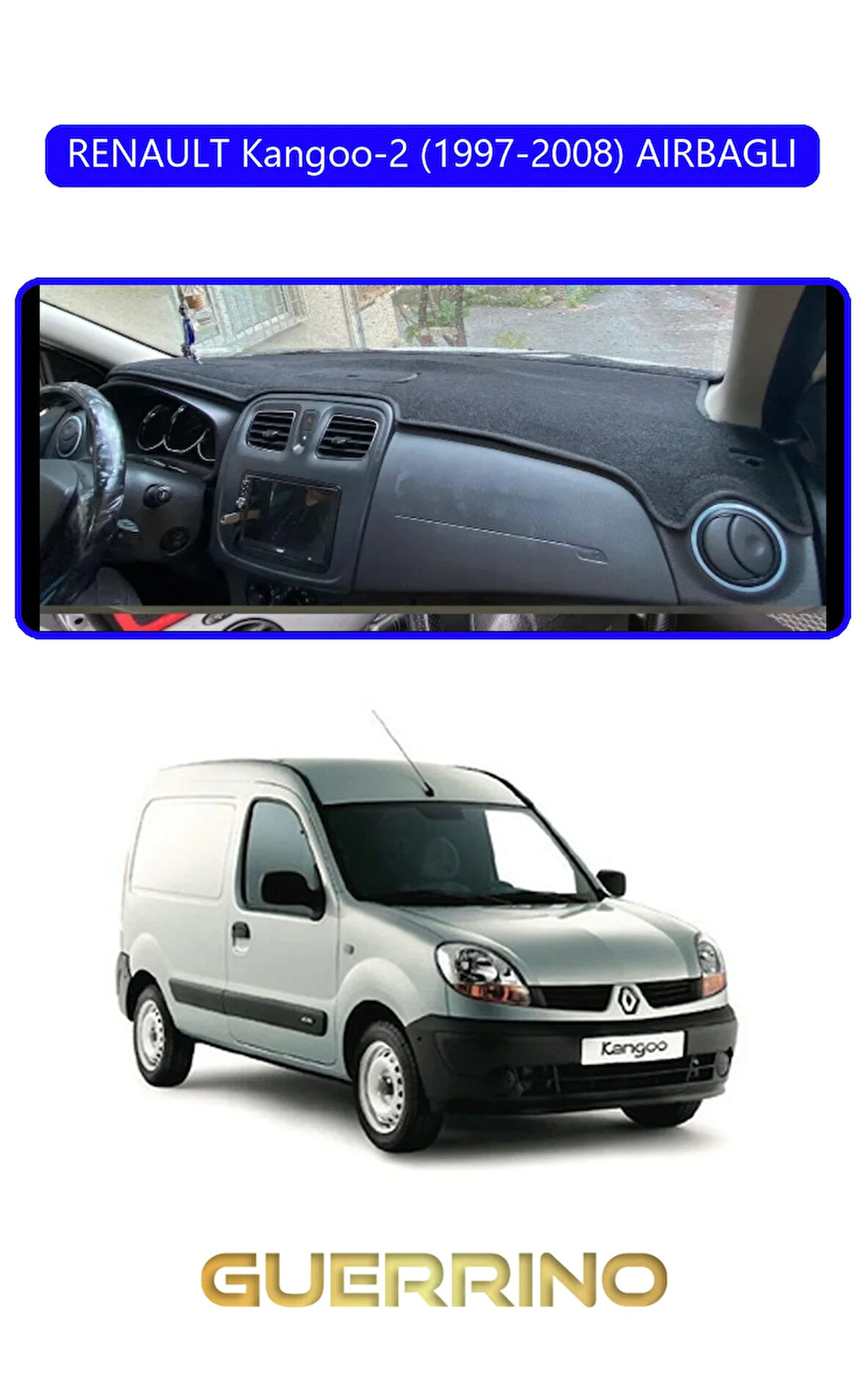 RENAULT Kangoo-2 (1997-2008) AIRBAGLITORPİDO KORUMA HALISI MAVİ KENAR