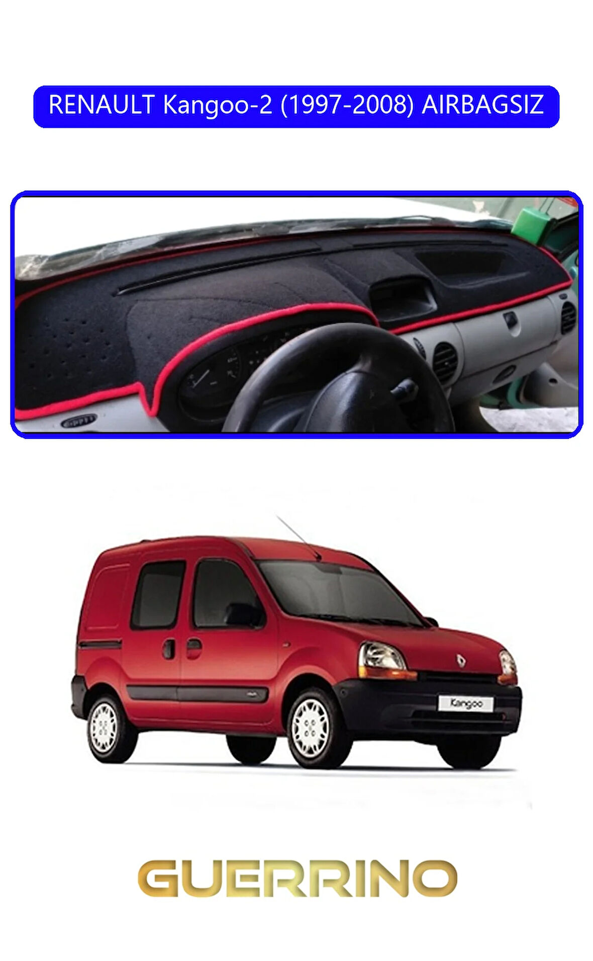 RENAULT Kangoo-2 (1997-2008) AIRBAGSIZTORPİDO KORUMA HALISI MAVİ KENAR
