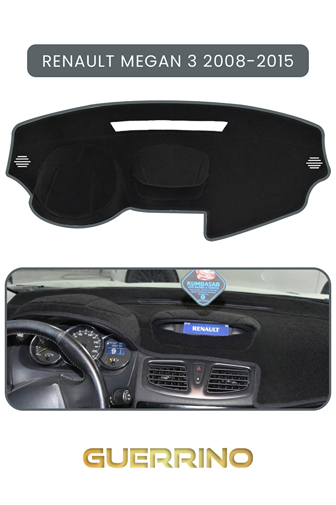 RENAULT Megan 3 (2008-2015)TORPİDO KORUMA HALISI GRİ KENAR