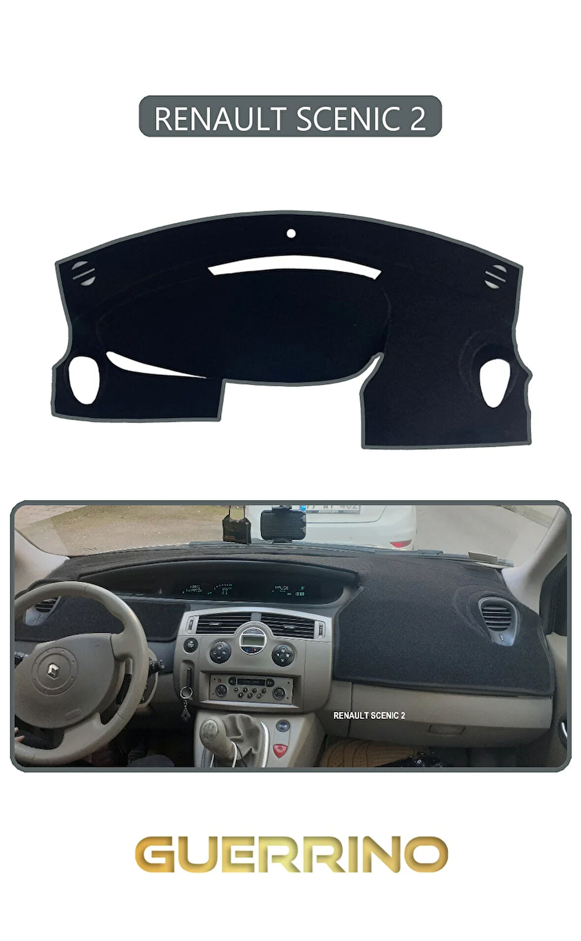 RENAULT SCENIC 2TORPİDO KORUMA HALISI GRİ KENAR