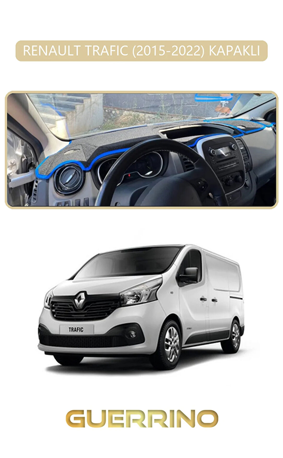 RENAULT TRAFIC (2015-2022) KAPAKLITORPİDO KORUMA HALISI BEJ KENAR