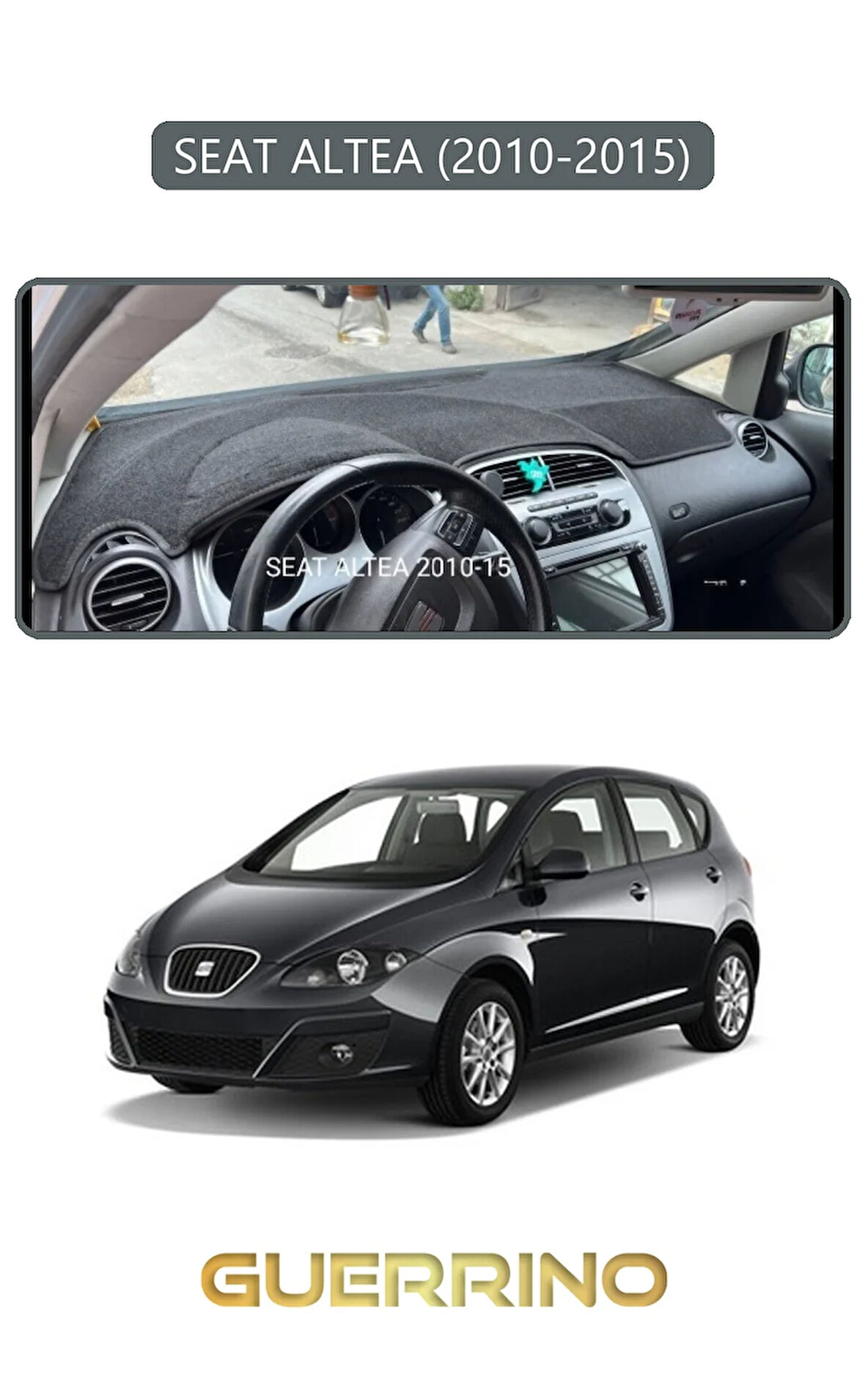 SEAT ALTEA (2010-2015)TORPİDO KORUMA HALISI GRİ KENAR