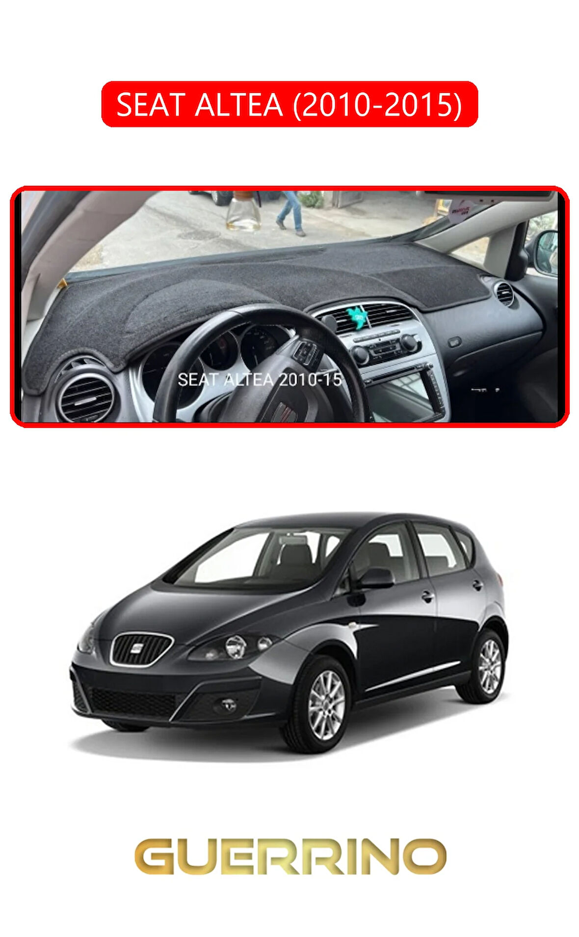 SEAT ALTEA (2010-2015)TORPİDO KORUMA HALISI KIRMIZI KENAR