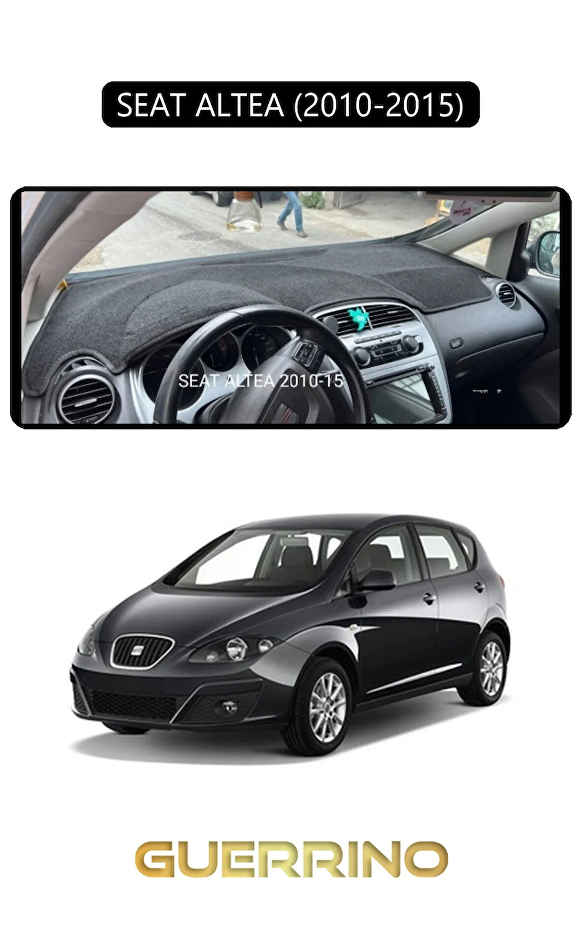 SEAT ALTEA (2010-2015)TORPİDO KORUMA HALISI SİYAH KENAR