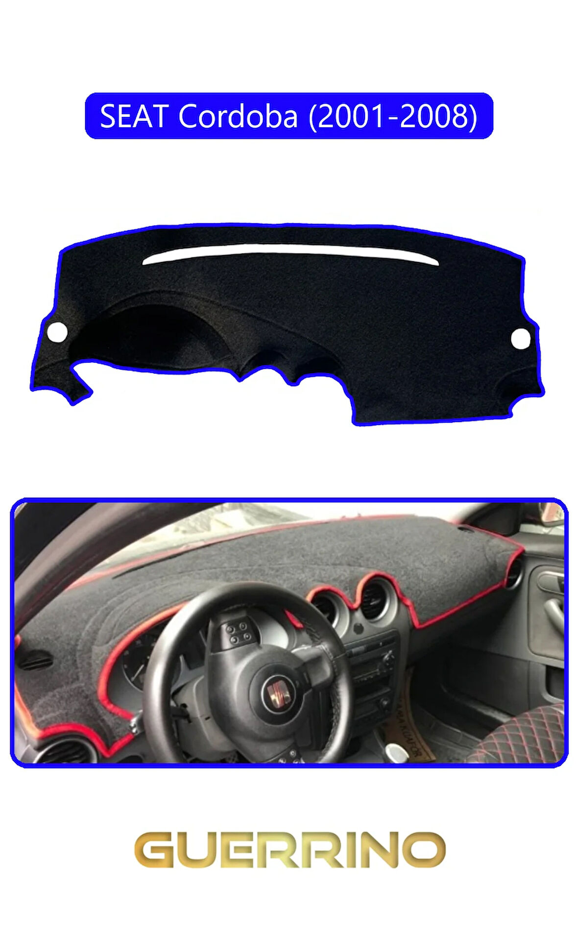 SEAT Cordoba (2001-2008)TORPİDO KORUMA HALISI MAVİ KENAR