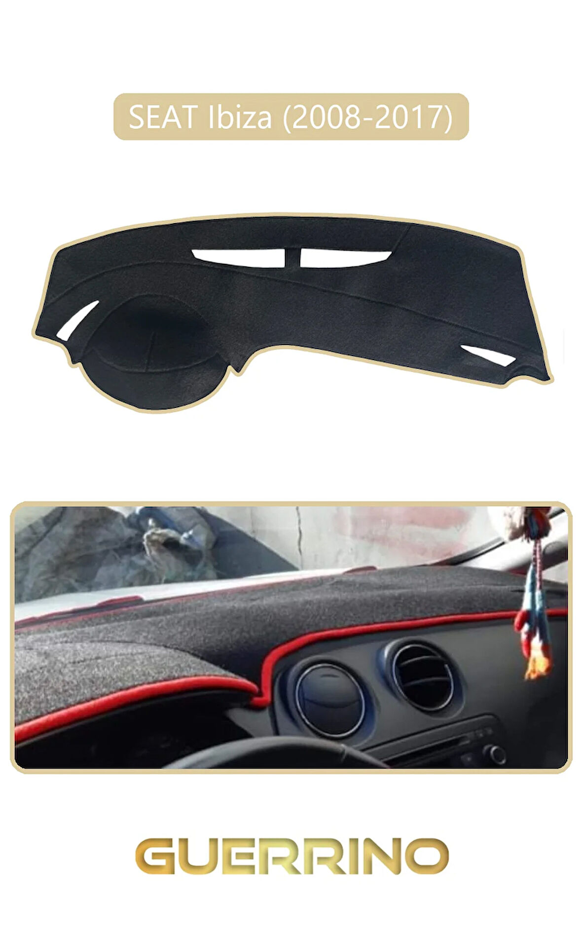 SEAT Ibiza (2008-2017)TORPİDO KORUMA HALISI BEJ KENAR