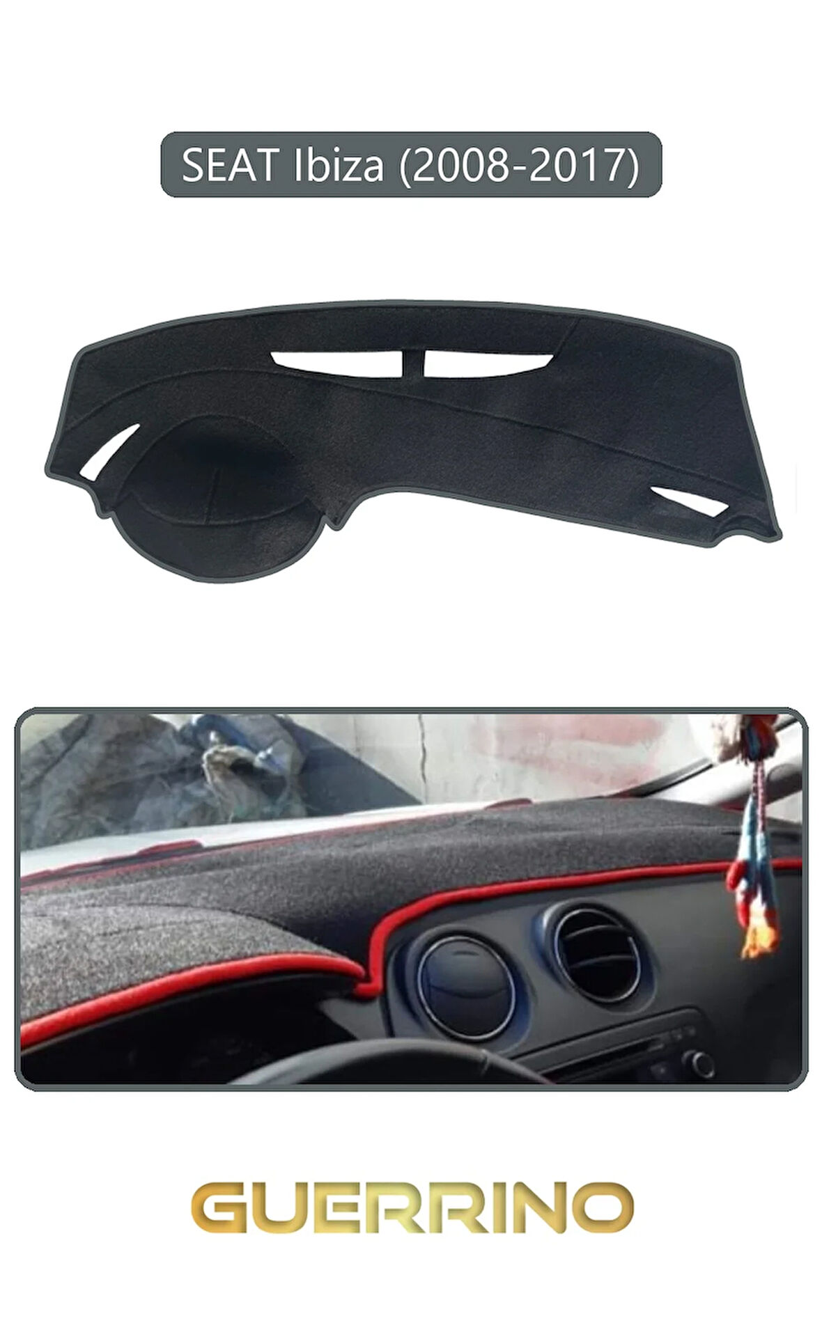 SEAT Ibiza (2008-2017)TORPİDO KORUMA HALISI GRİ KENAR