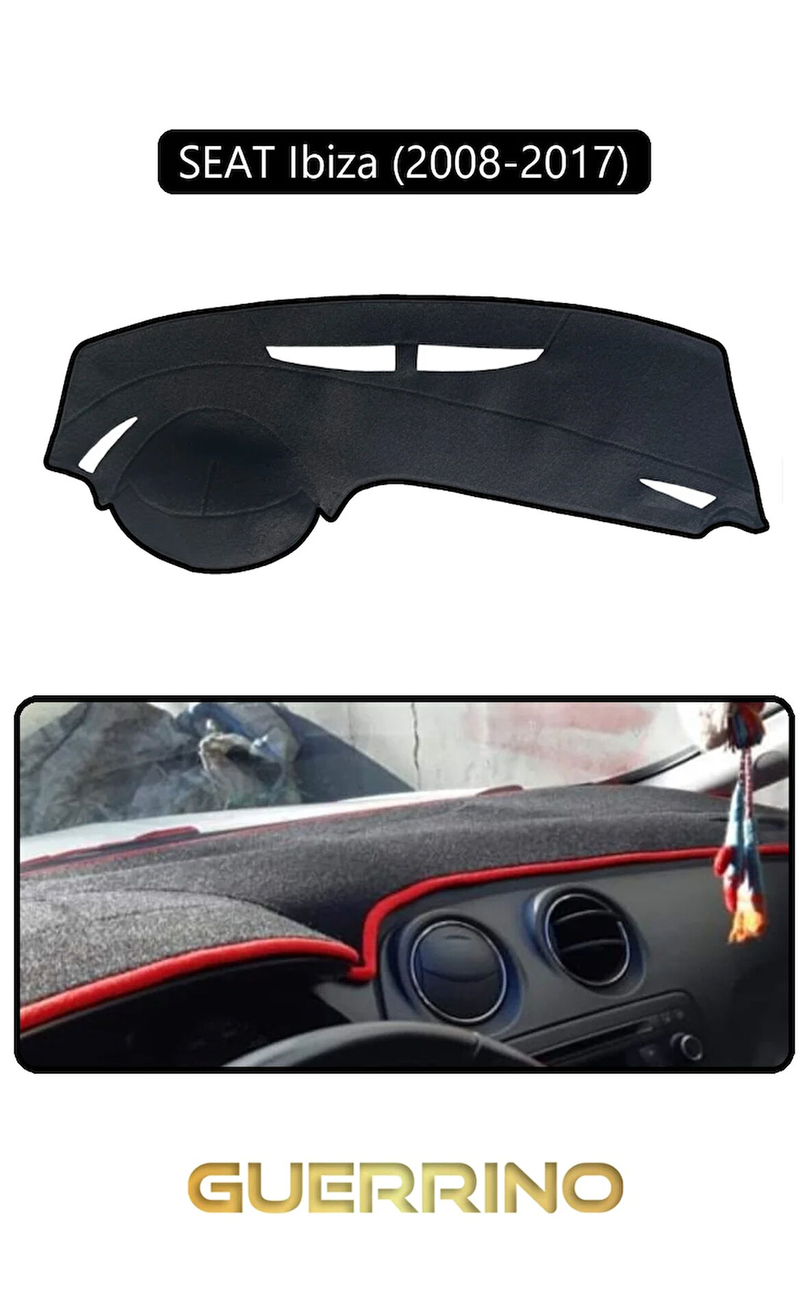 SEAT Ibiza (2008-2017)TORPİDO KORUMA HALISI SİYAH KENAR