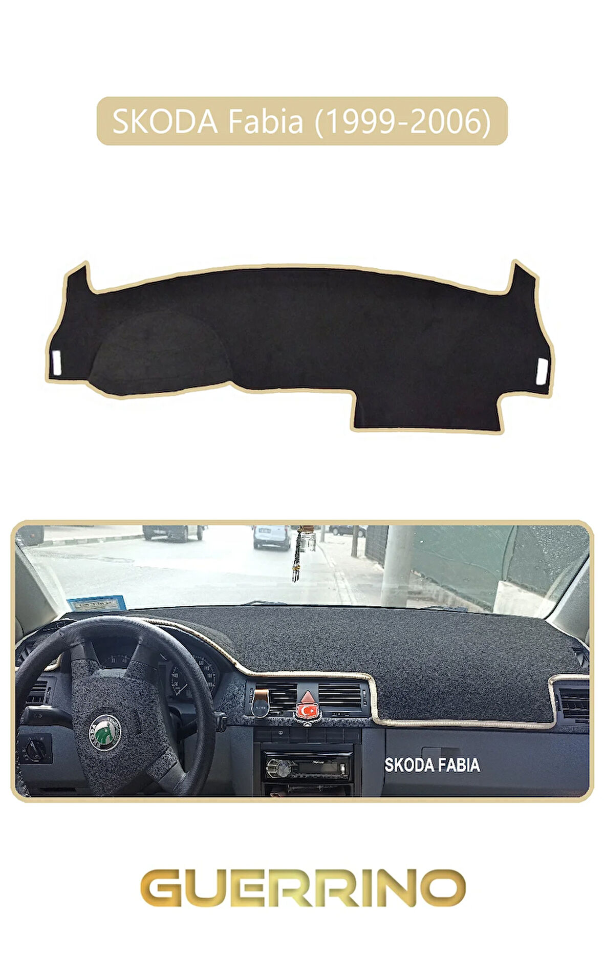 SKODA Fabia (1999-2006)TORPİDO KORUMA HALISI BEJ KENAR