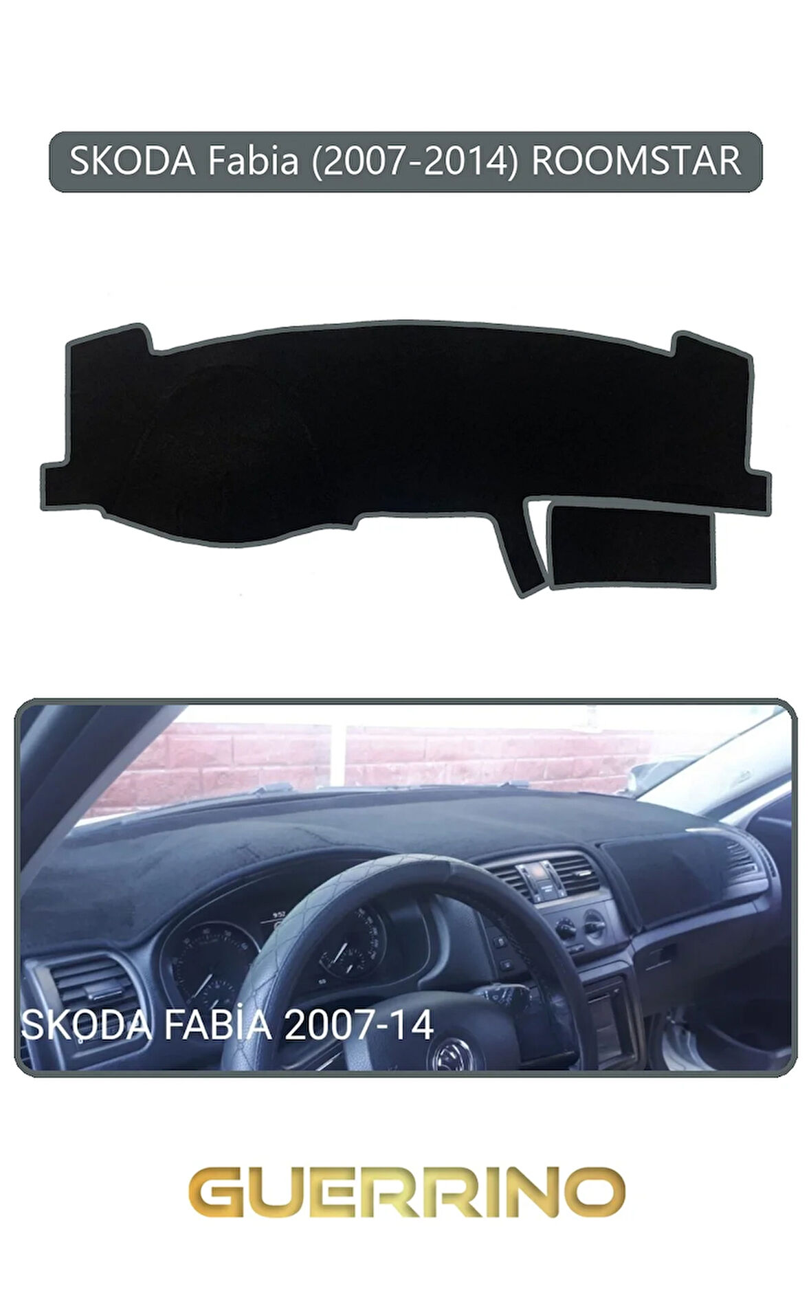SKODA Fabia (2007-2014) ROOMSTARTORPİDO KORUMA HALISI GRİ KENAR