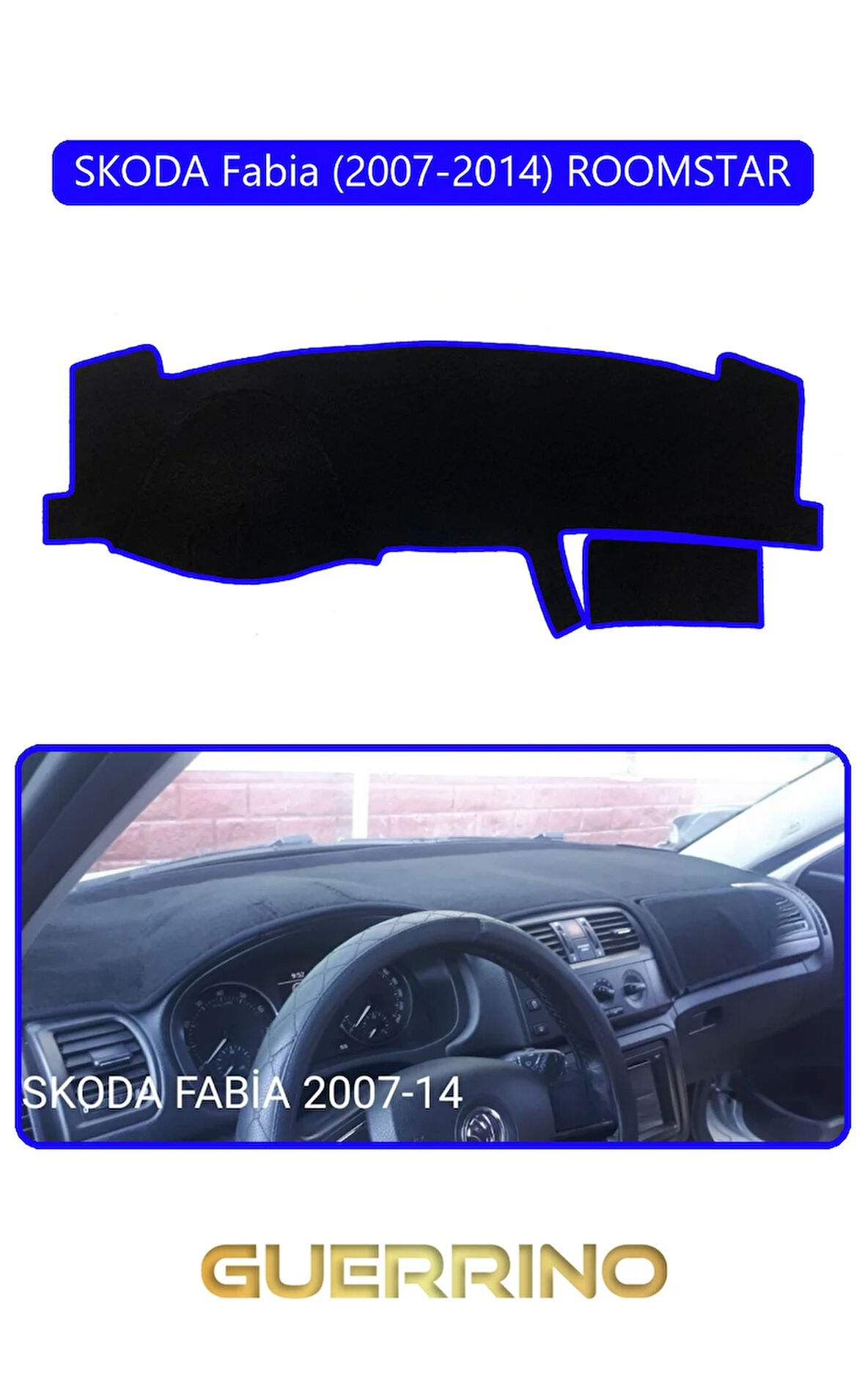 SKODA Fabia (2007-2014) ROOMSTARTORPİDO KORUMA HALISI MAVİ KENAR