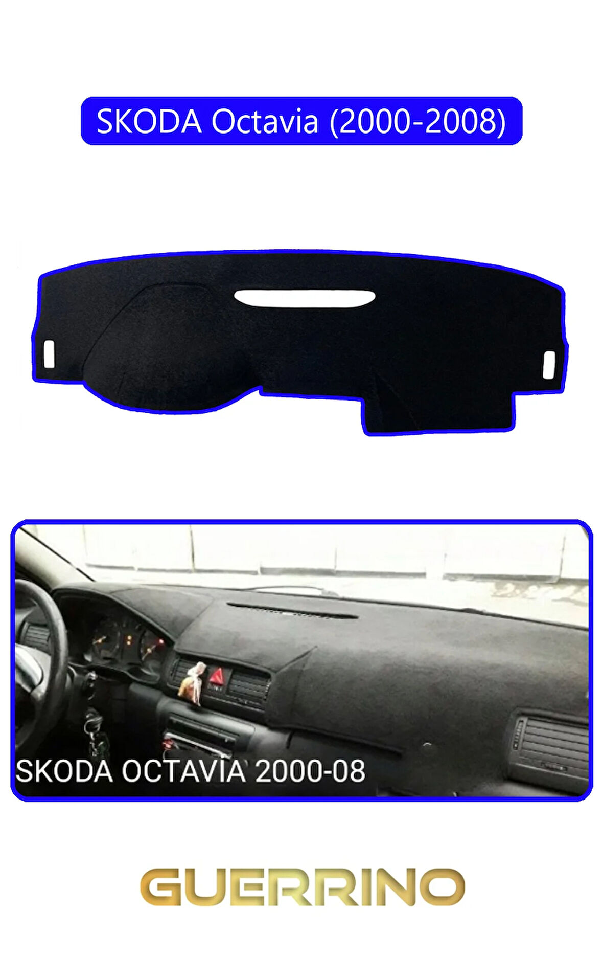 SKODA Octavia (2000-2008)TORPİDO KORUMA HALISI MAVİ KENAR