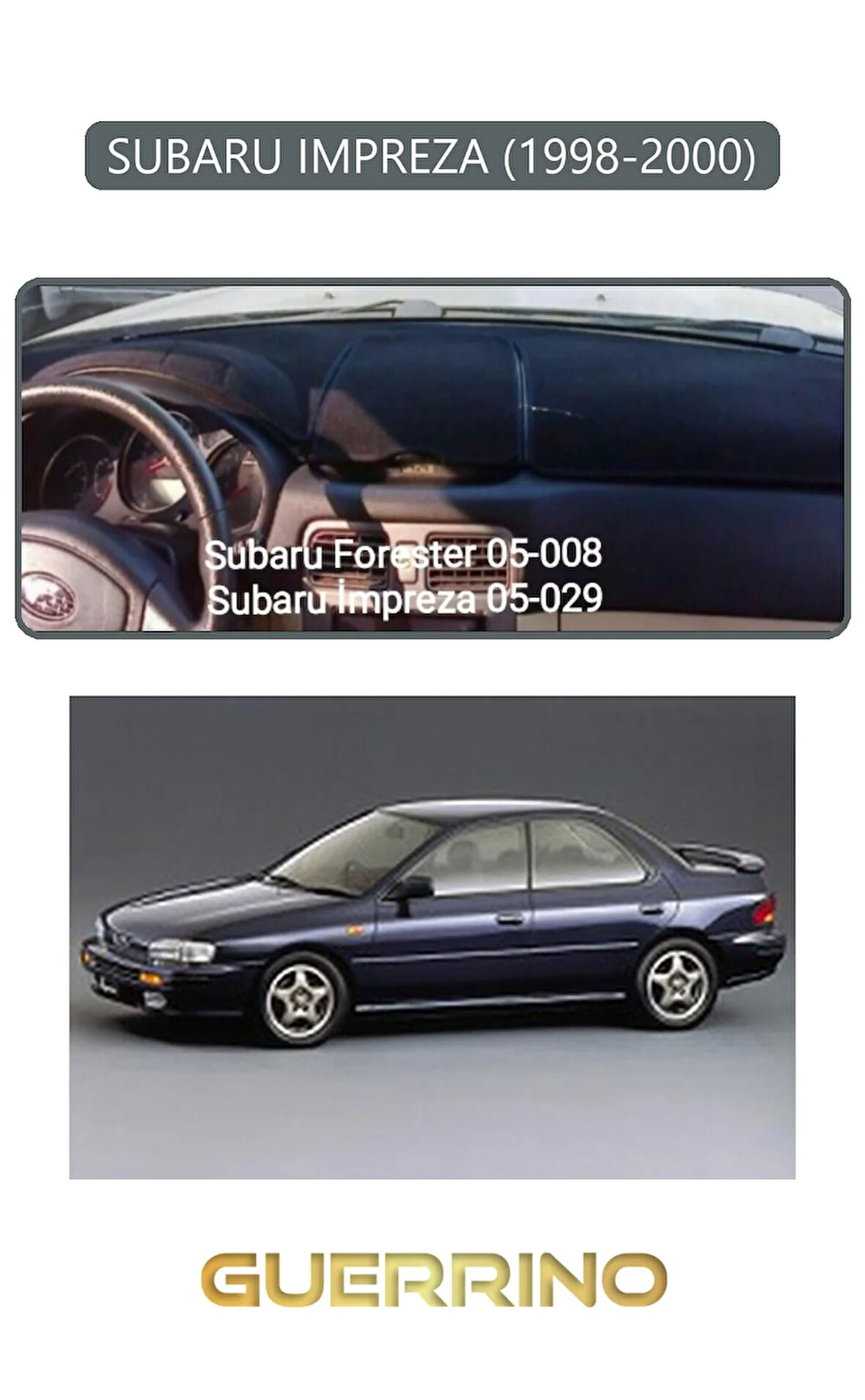 SUBARU IMPREZZA (1998-2000)TORPİDO KORUMA HALISI GRİ KENAR