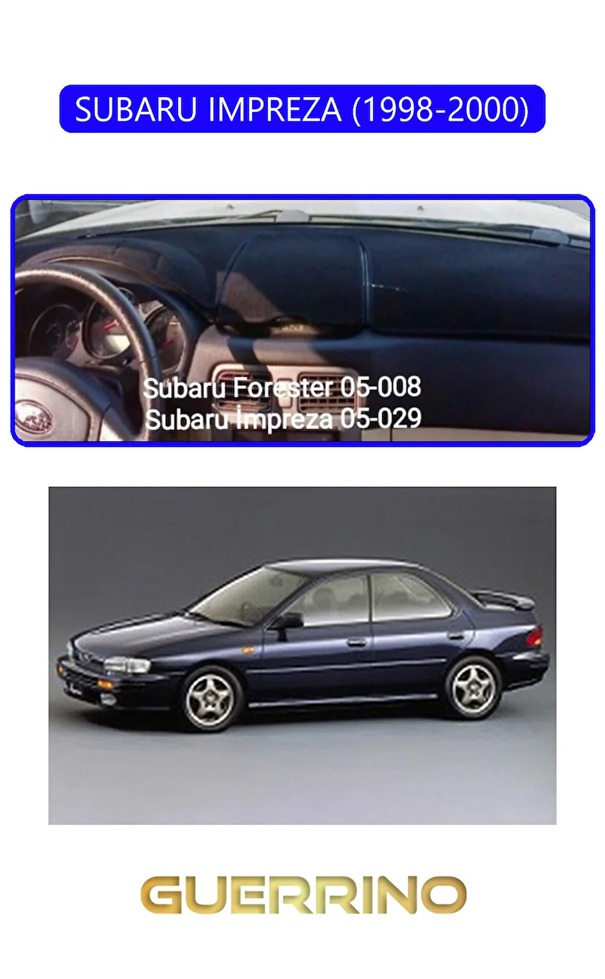 SUBARU IMPREZZA (1998-2000)TORPİDO KORUMA HALISI MAVİ KENAR