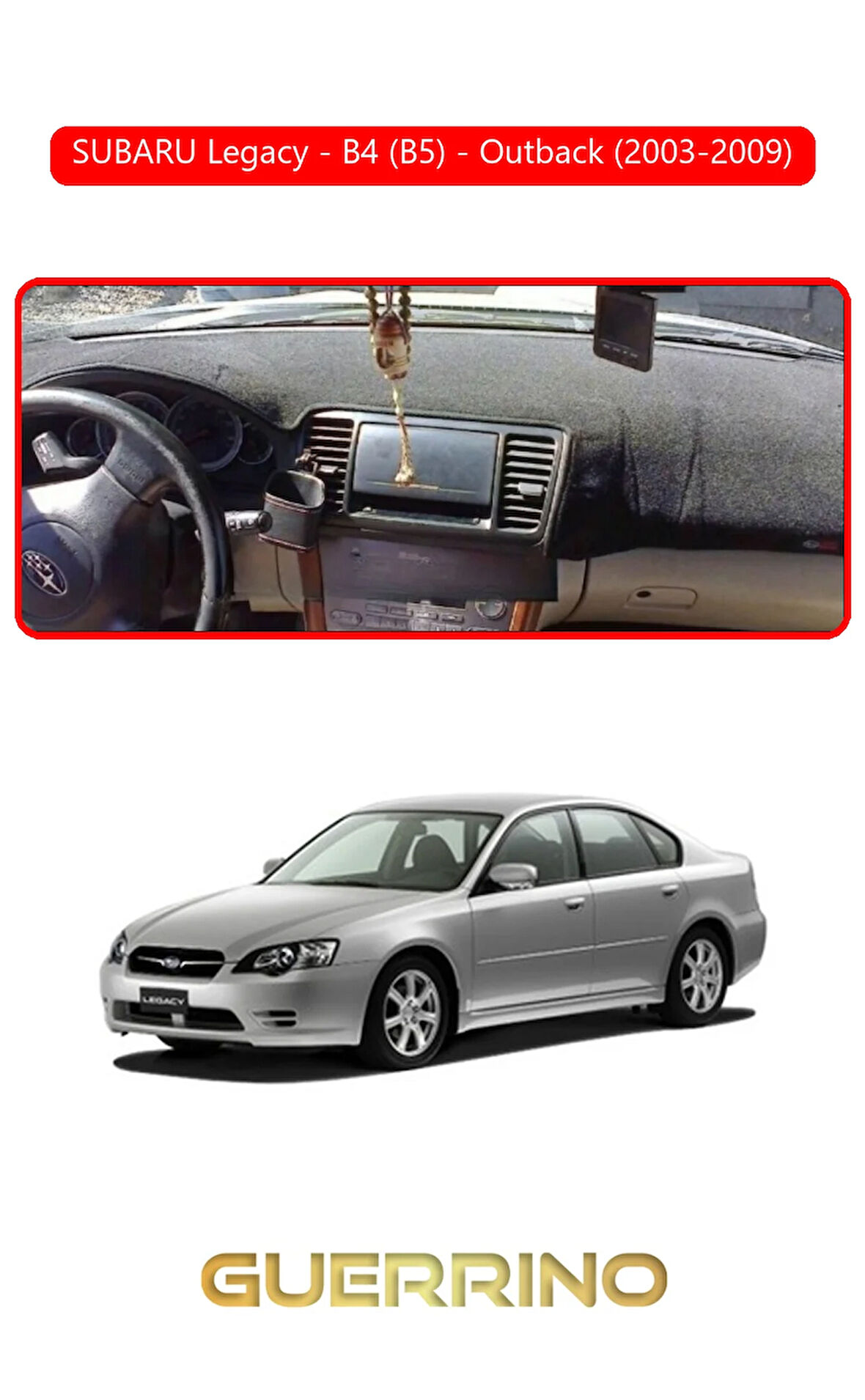 SUBARU Legacy / B4 (B5) / Outback (2003-2009)TORPİDO KORUMA HALISI KIRMIZI KENAR