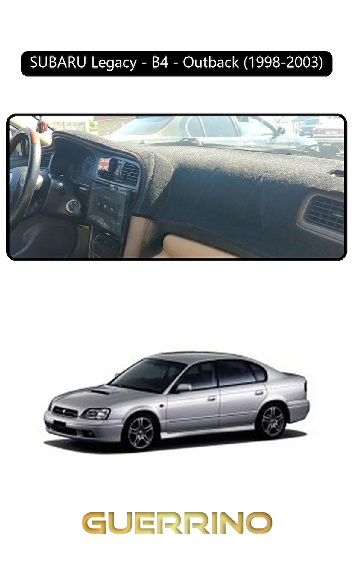 SUBARU Legacy / B4 / Outback (1998-2003)TORPİDO KORUMA HALISI SİYAH KENAR