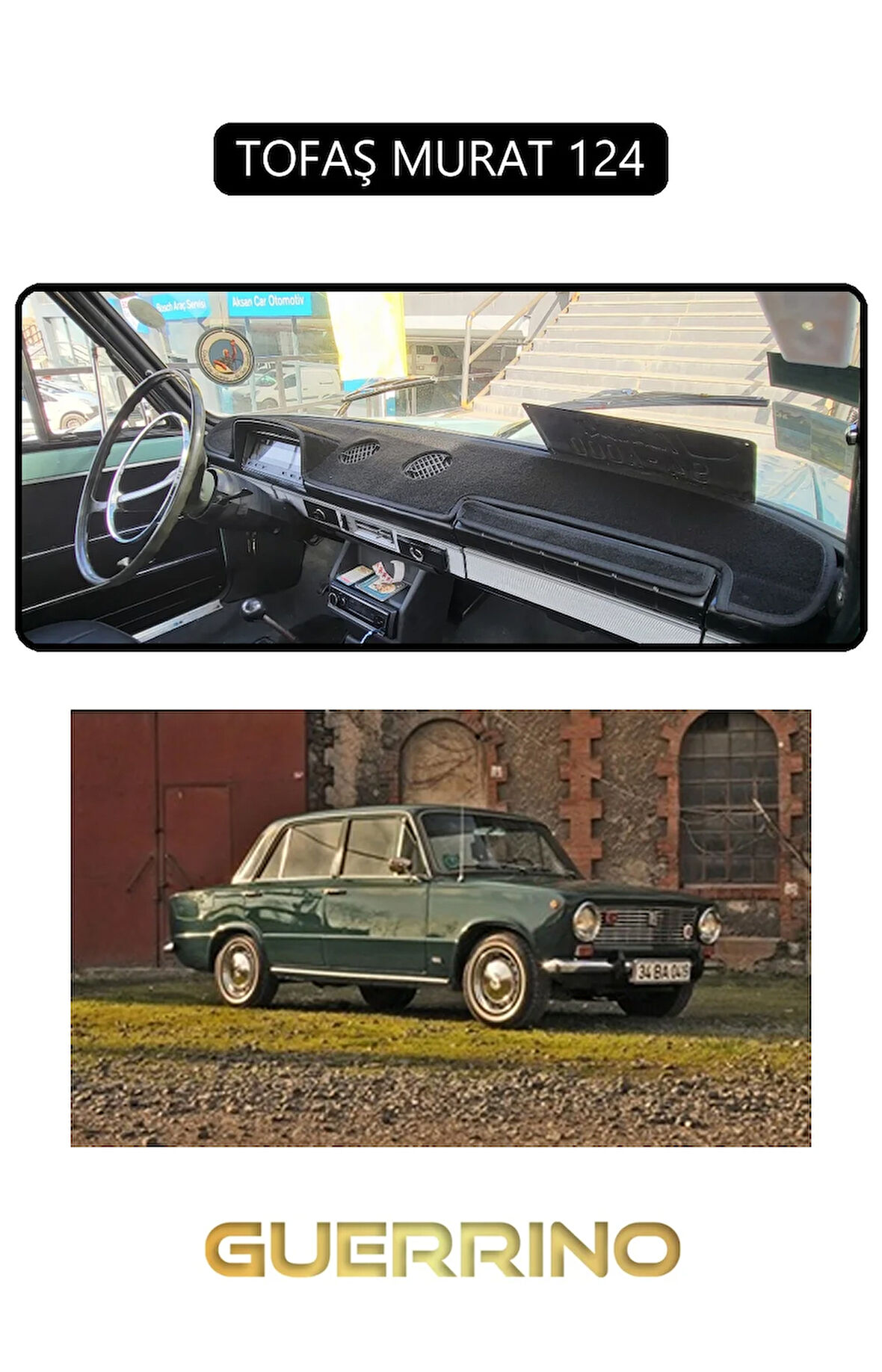 TOFAŞ MURAT 124TORPİDO KORUMA HALISI SİYAH KENAR