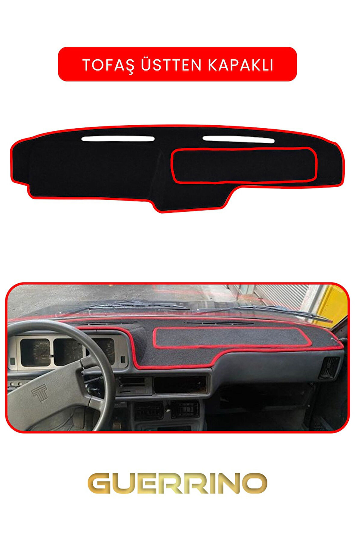 TOFAŞ ÜSTTEN KAPAKLITORPİDO KORUMA HALISI KIRMIZI KENAR