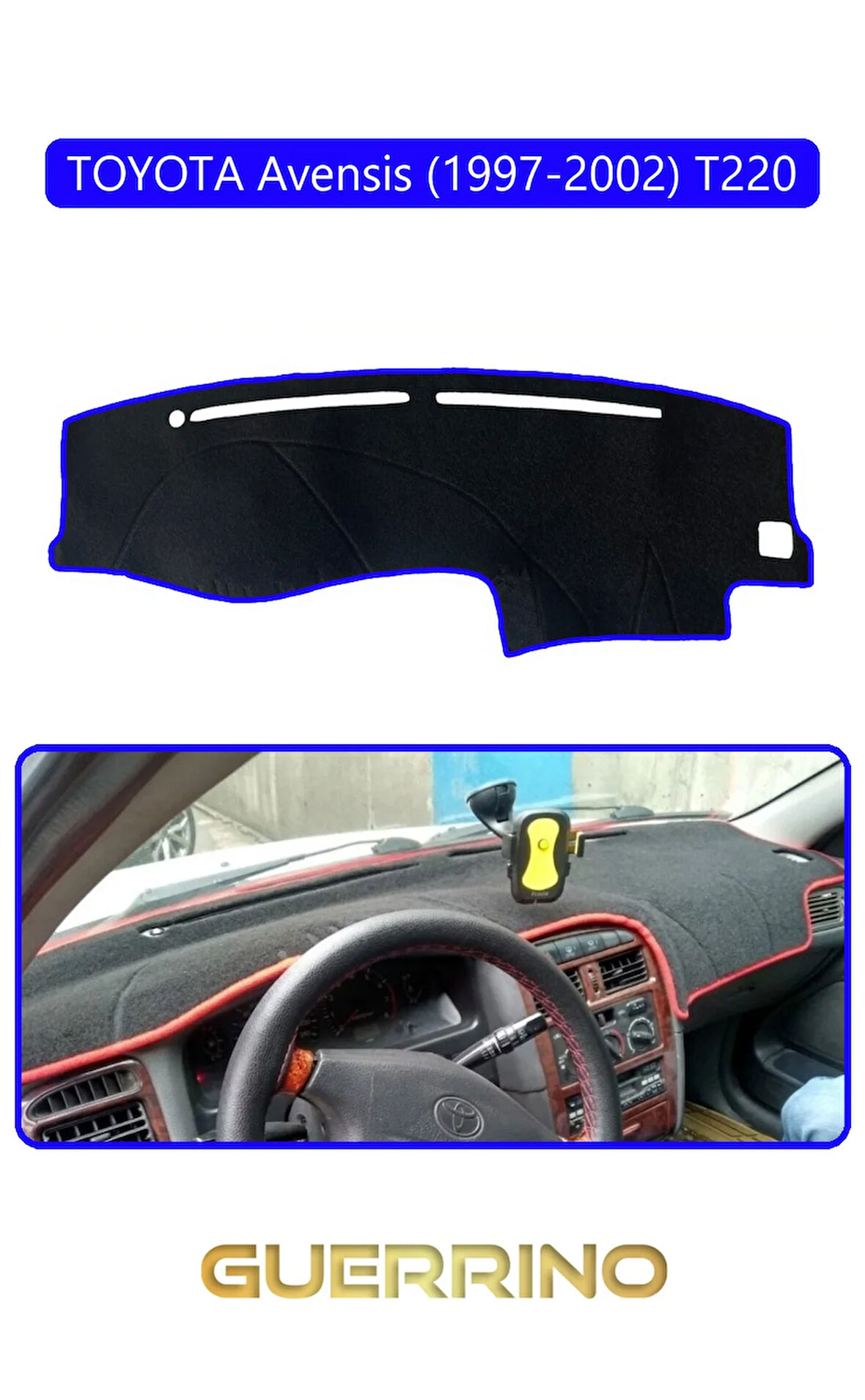 TOYOTA Avensis (1997-2002) T220TORPİDO KORUMA HALISI MAVİ KENAR