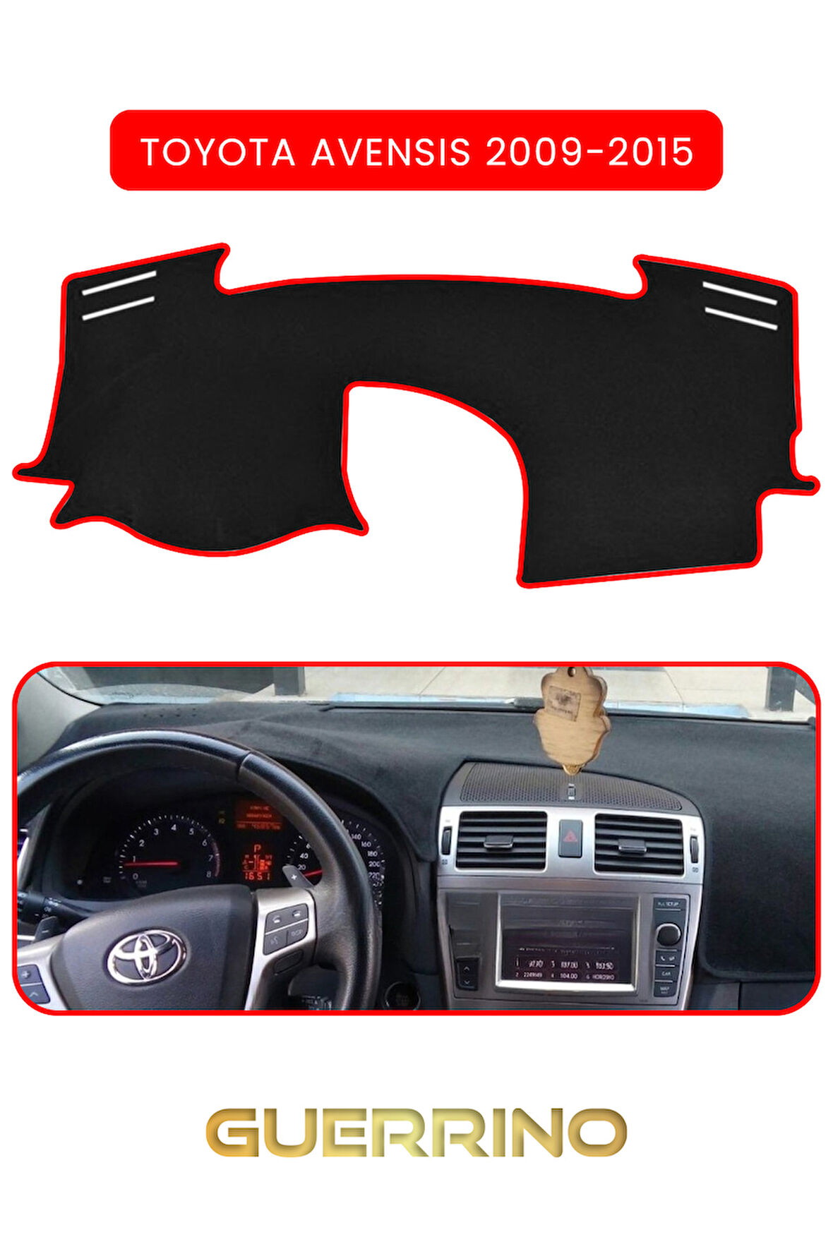 TOYOTA Avensis (2009-2015)TORPİDO KORUMA HALISI KIRMIZI KENAR