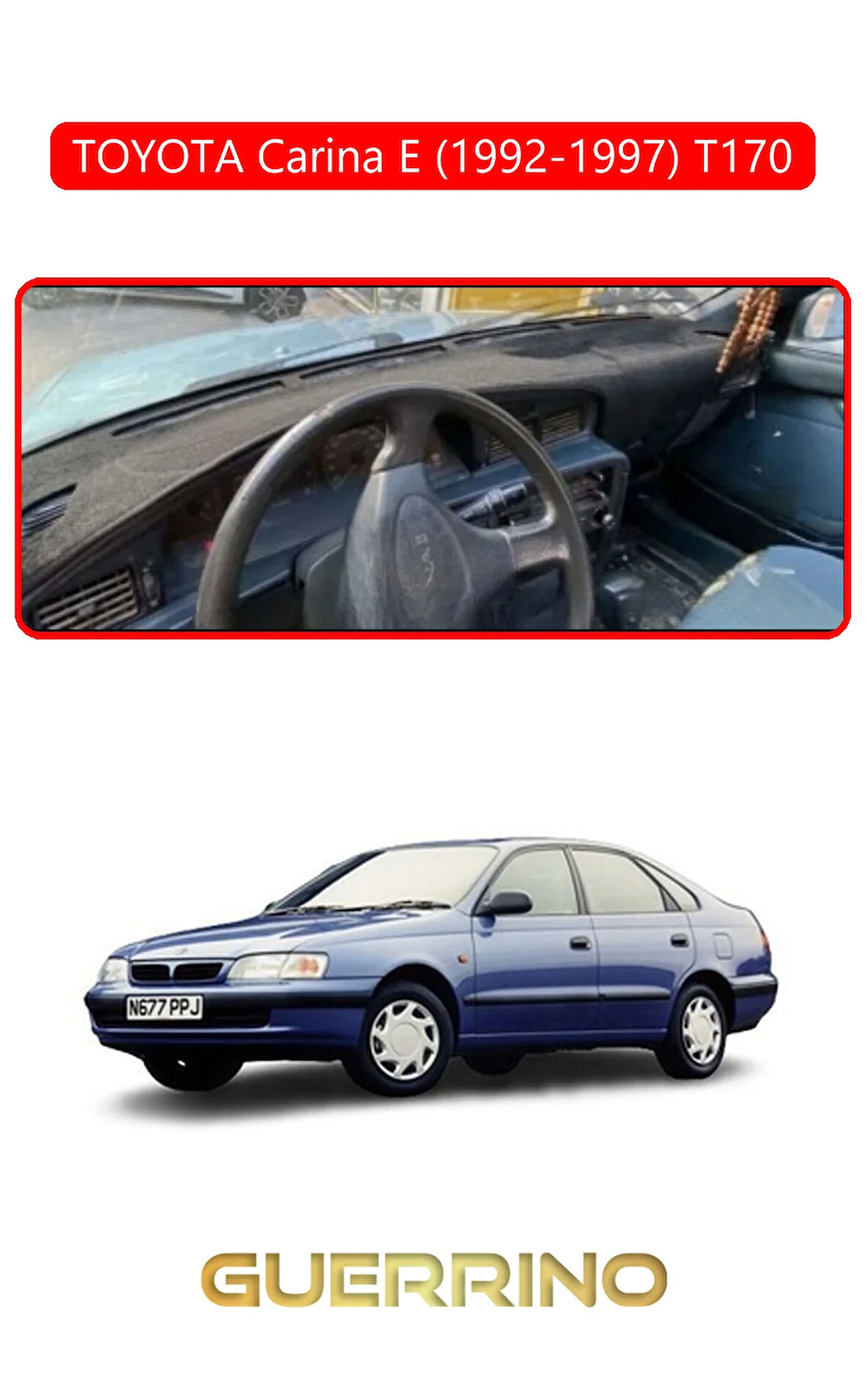 TOYOTA Carina E (1992-1997) T170TORPİDO KORUMA HALISI KIRMIZI KENAR
