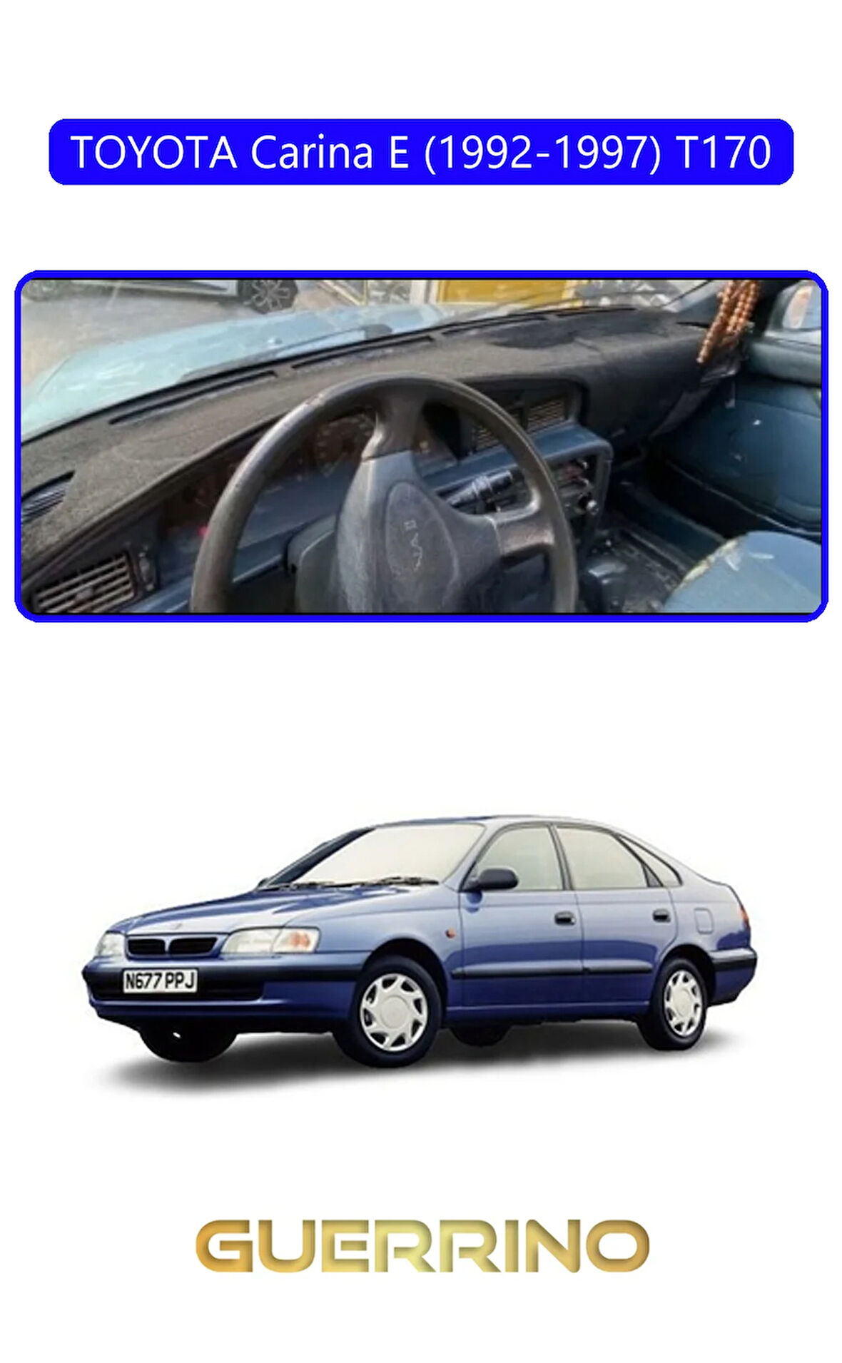 TOYOTA Carina E (1992-1997) T170TORPİDO KORUMA HALISI MAVİ KENAR