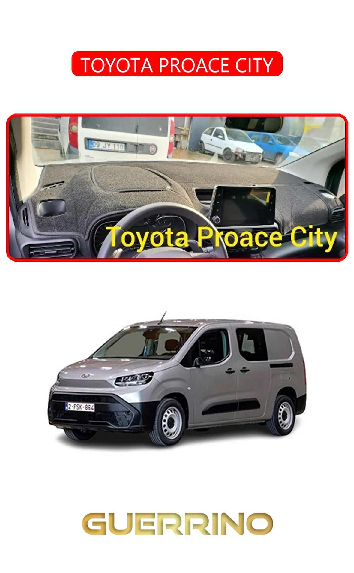 TOYOTA PROACE CITYTORPİDO KORUMA HALISI KIRMIZI KENAR