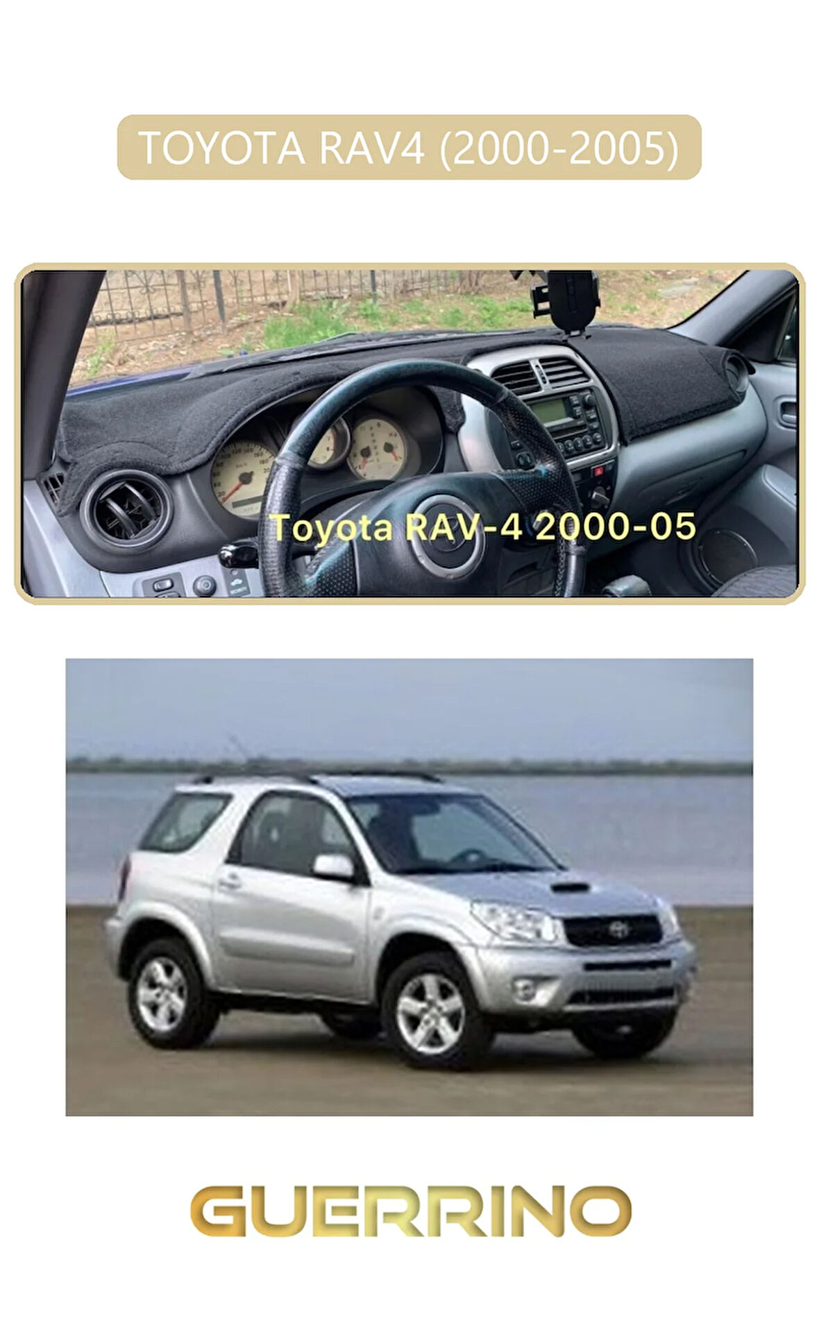 TOYOTA RAV4 (2000-2005)TORPİDO KORUMA HALISI BEJ KENAR