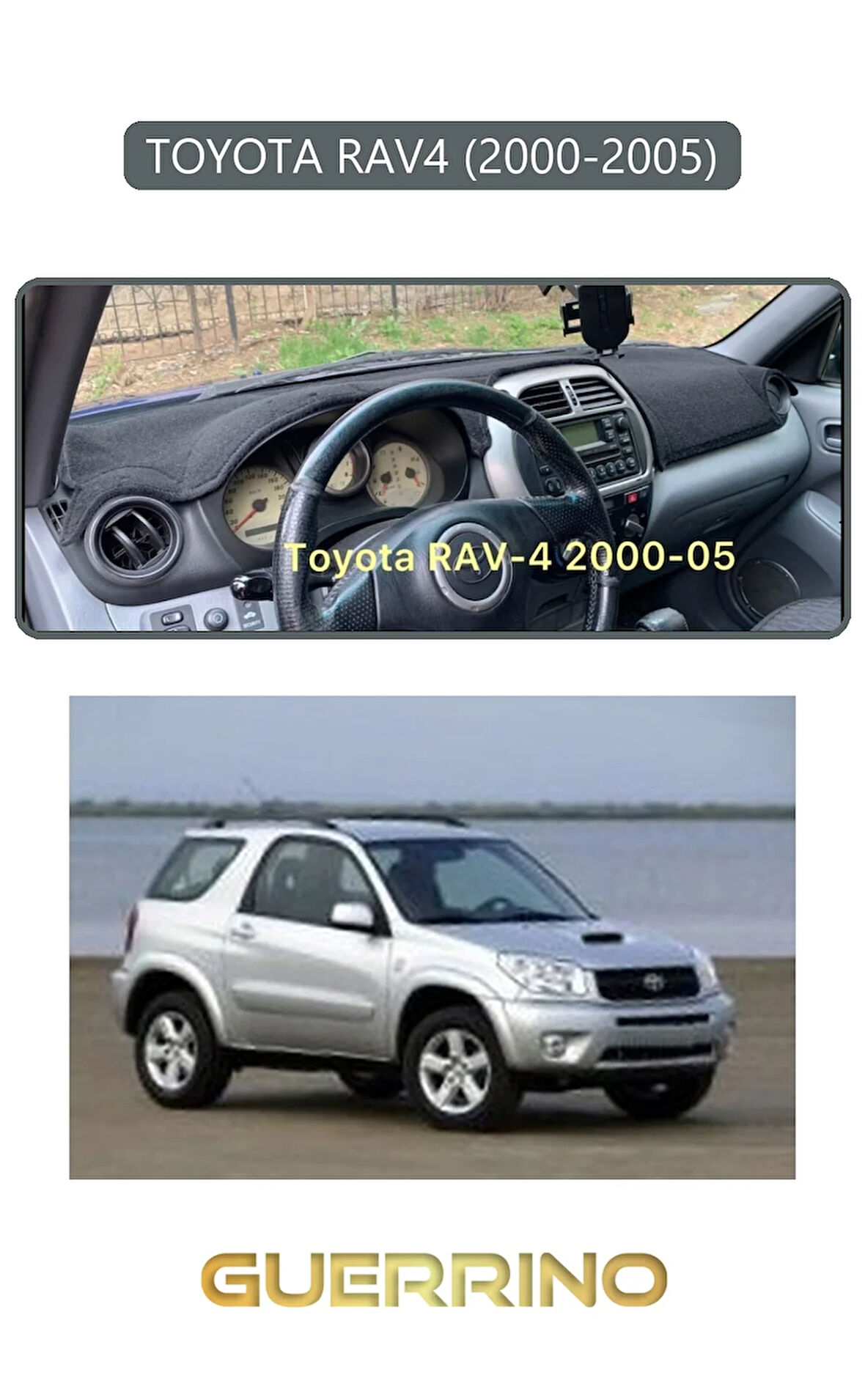 TOYOTA RAV4 (2000-2005)TORPİDO KORUMA HALISI GRİ KENAR