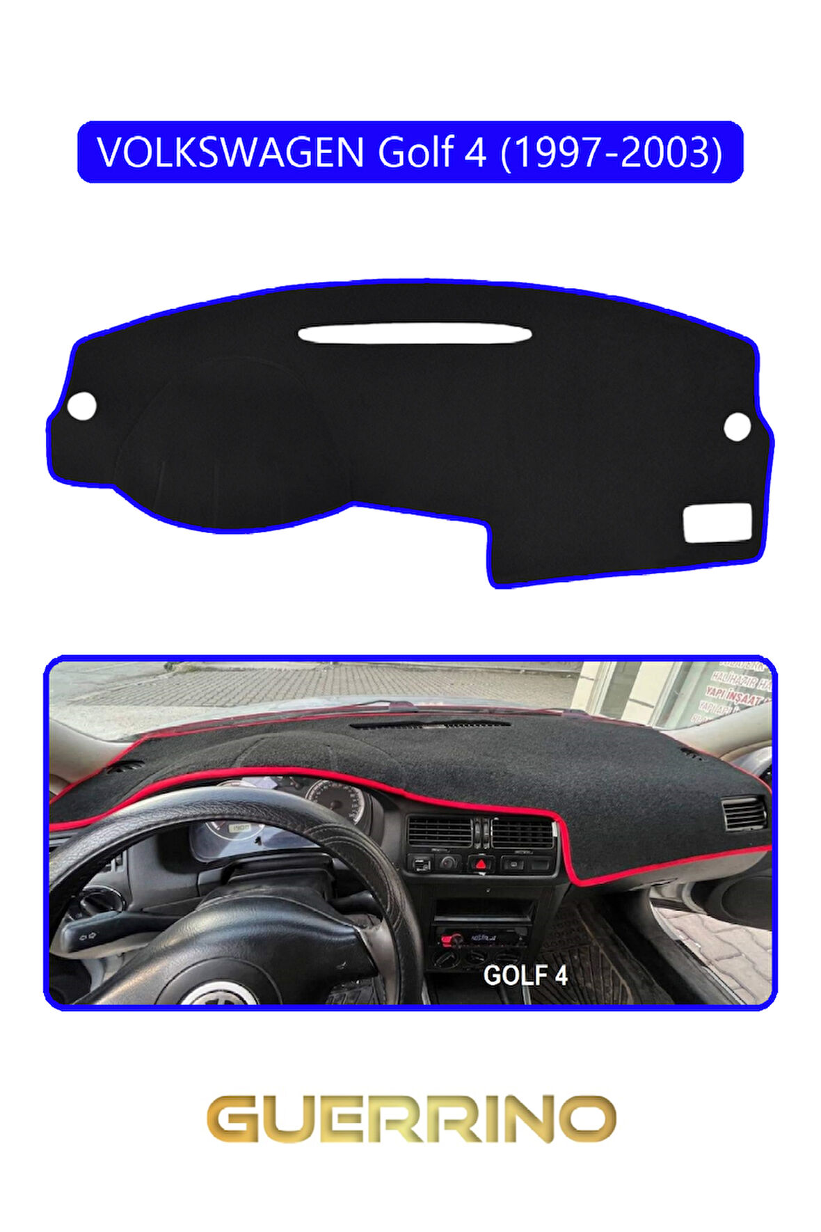 VOLKSWAGEN Golf 4 (1997-2003) TORPİDO KORUMA HALISI MAVİ KENAR