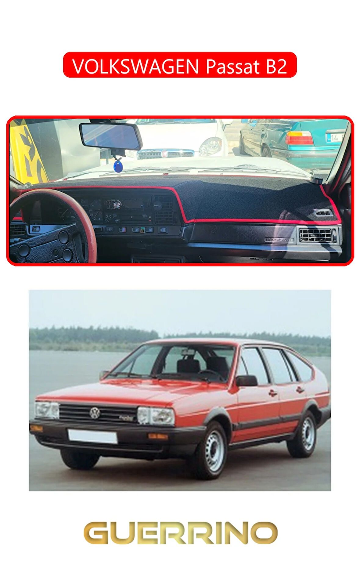 VOLKSWAGEN Passat B2TORPİDO KORUMA HALISI KIRMIZI KENAR