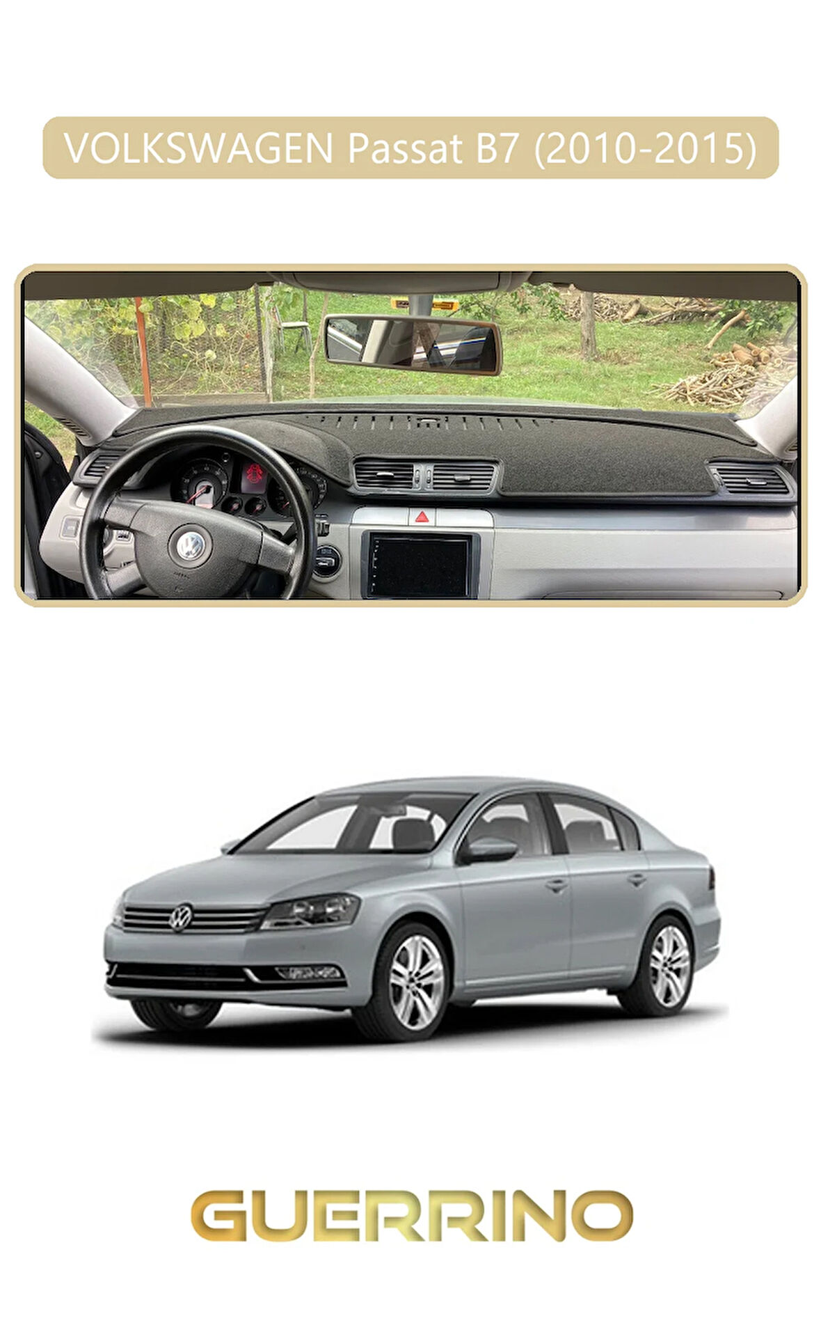 VOLKSWAGEN Passat B7 (2010-2015)TORPİDO KORUMA HALISI BEJ KENAR