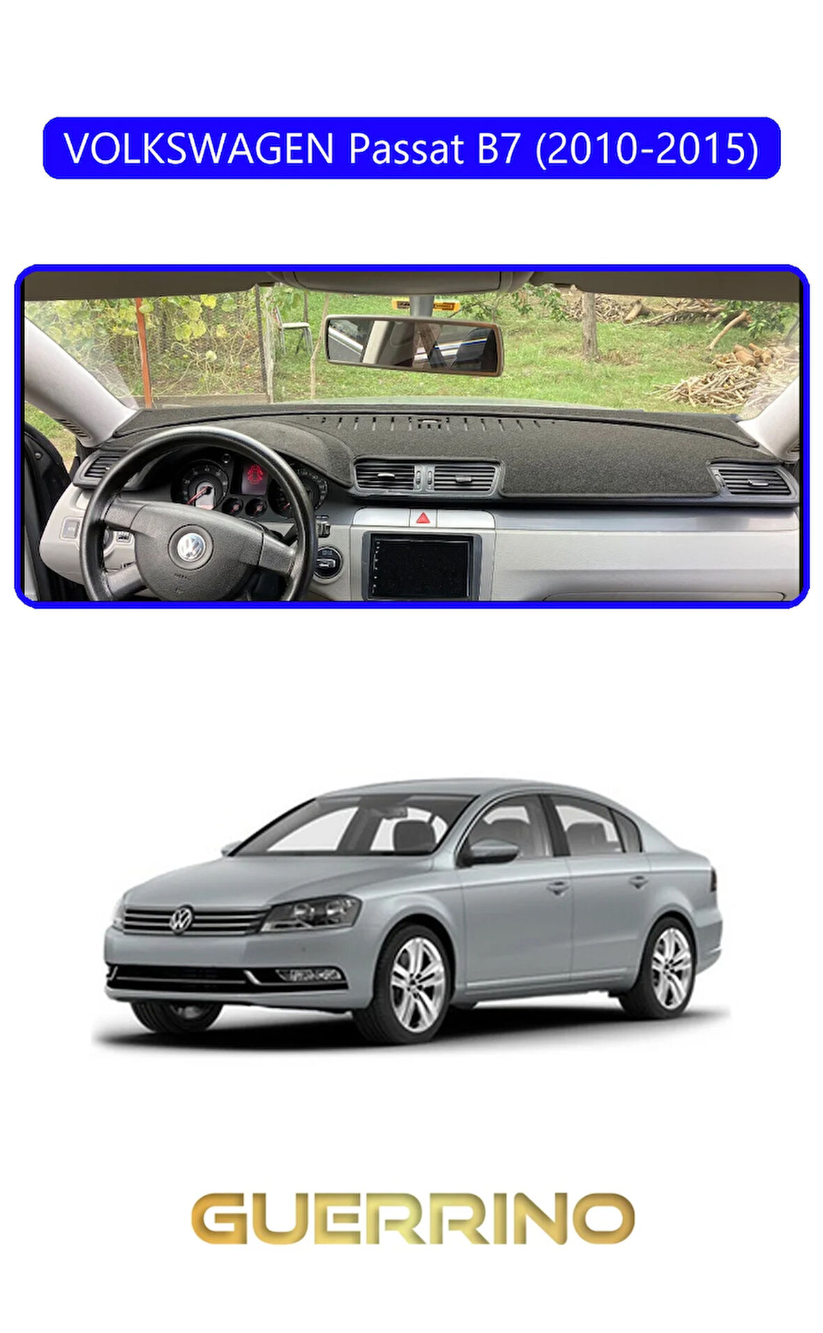 VOLKSWAGEN Passat B7 (2010-2015)TORPİDO KORUMA HALISI MAVİ KENAR